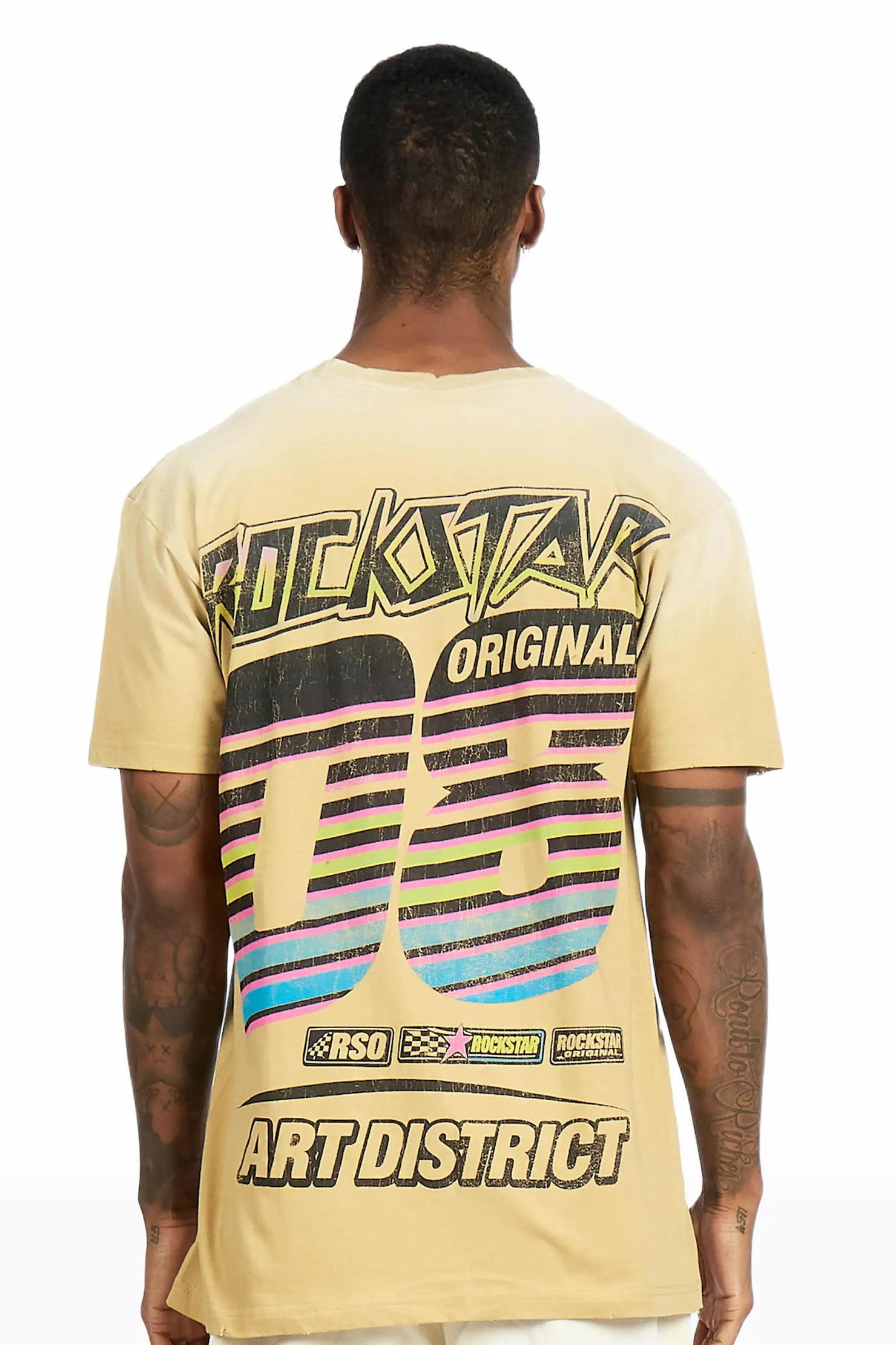 Burris Beige Oversized Graphic T-Shirt