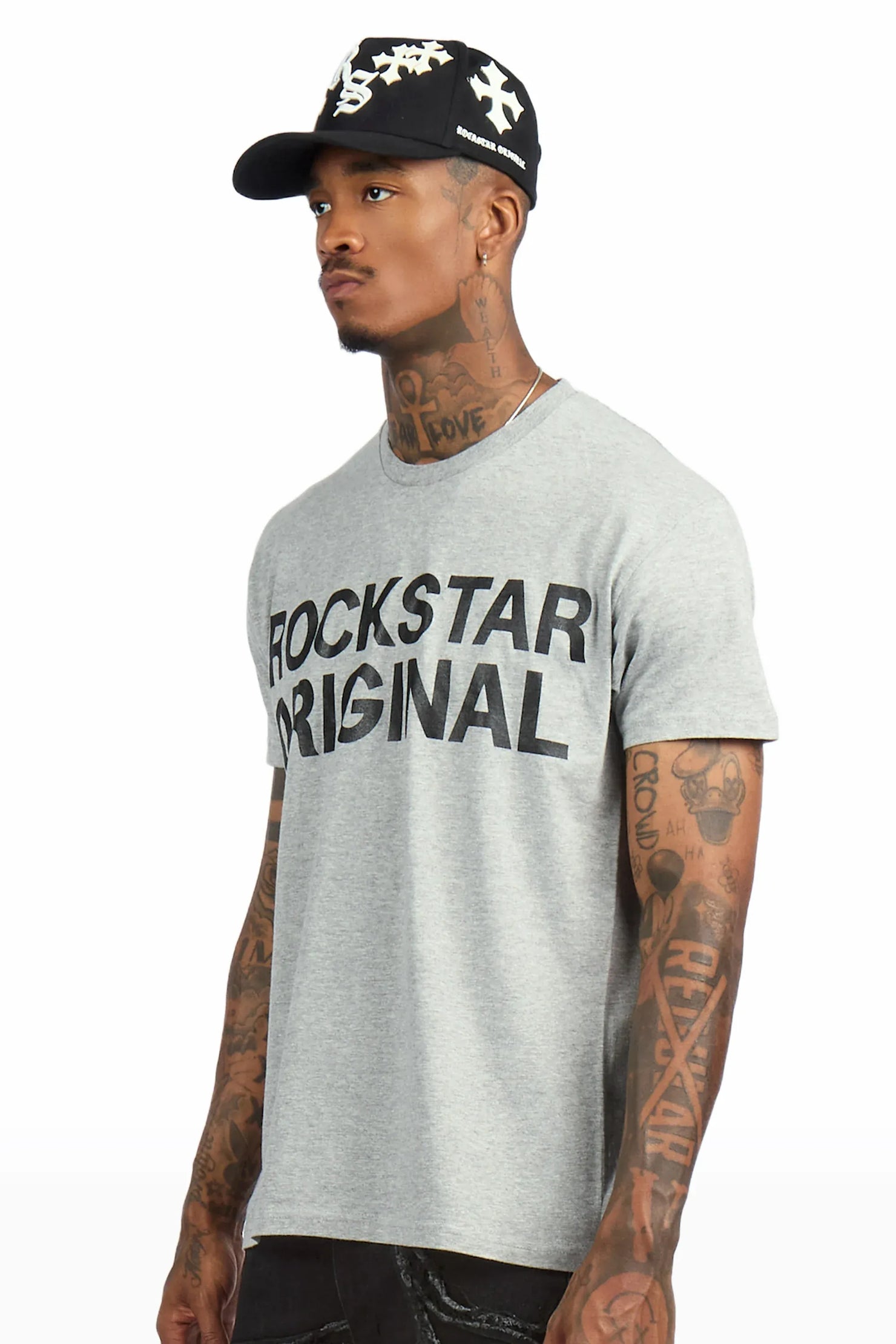 Keeth Grey Oversized Graphic T-Shirt