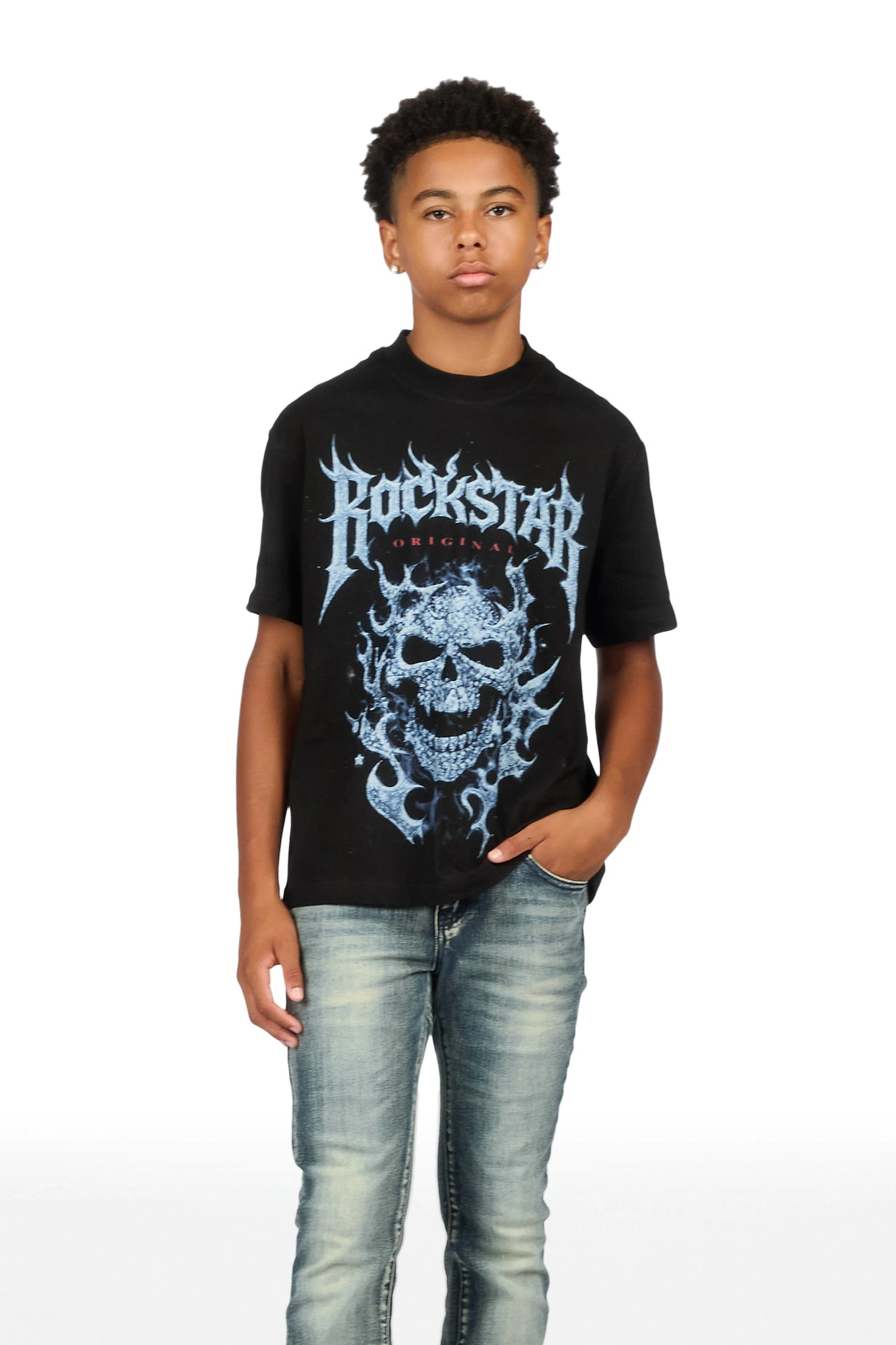 Boys Nexar Blue Stacked Flare Jean