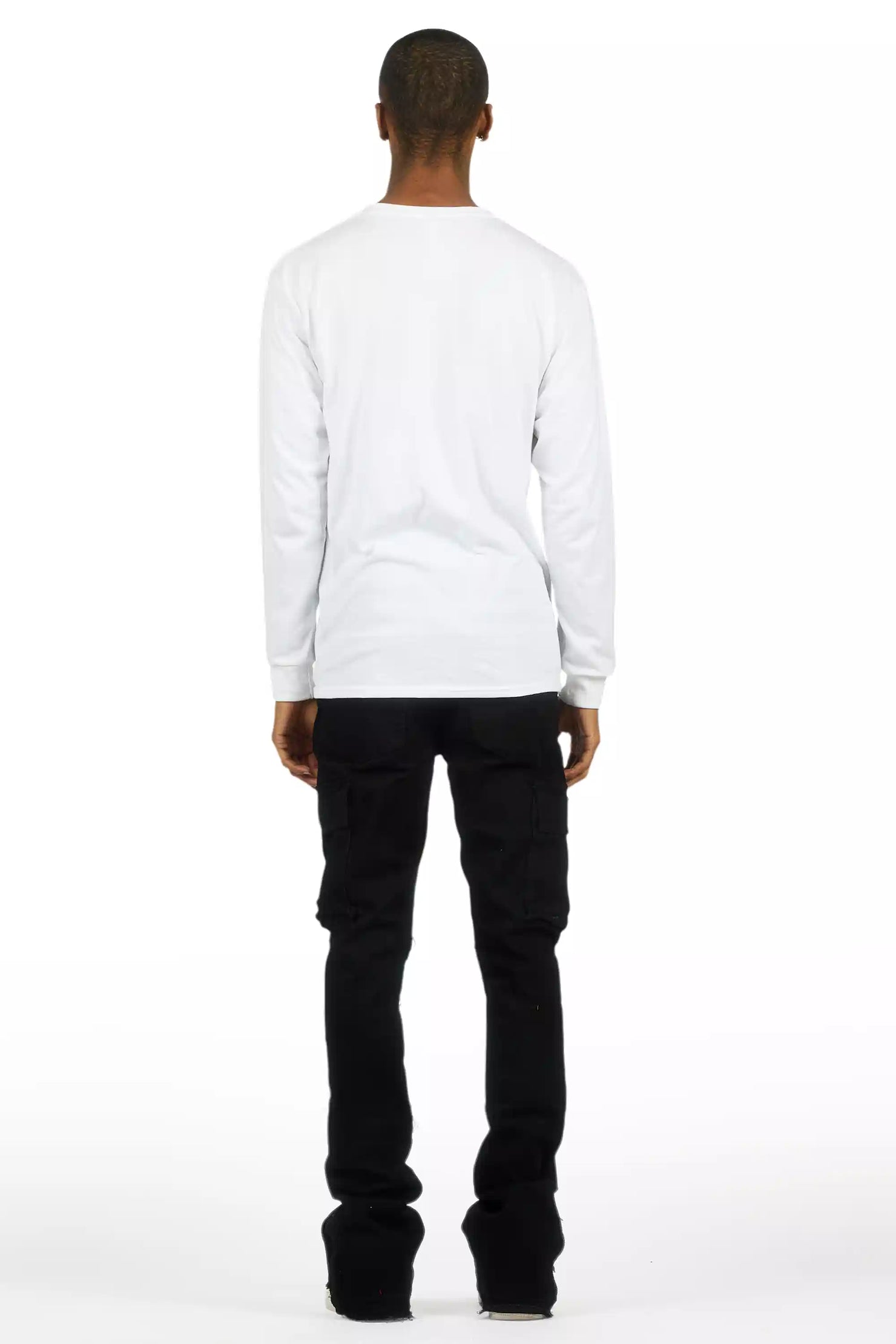 Aftermath Jet Black Stacked Flare Jean