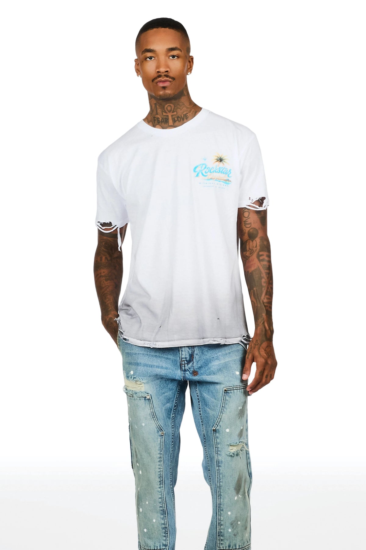 Riviera White Oversized Graphic T-Shirt