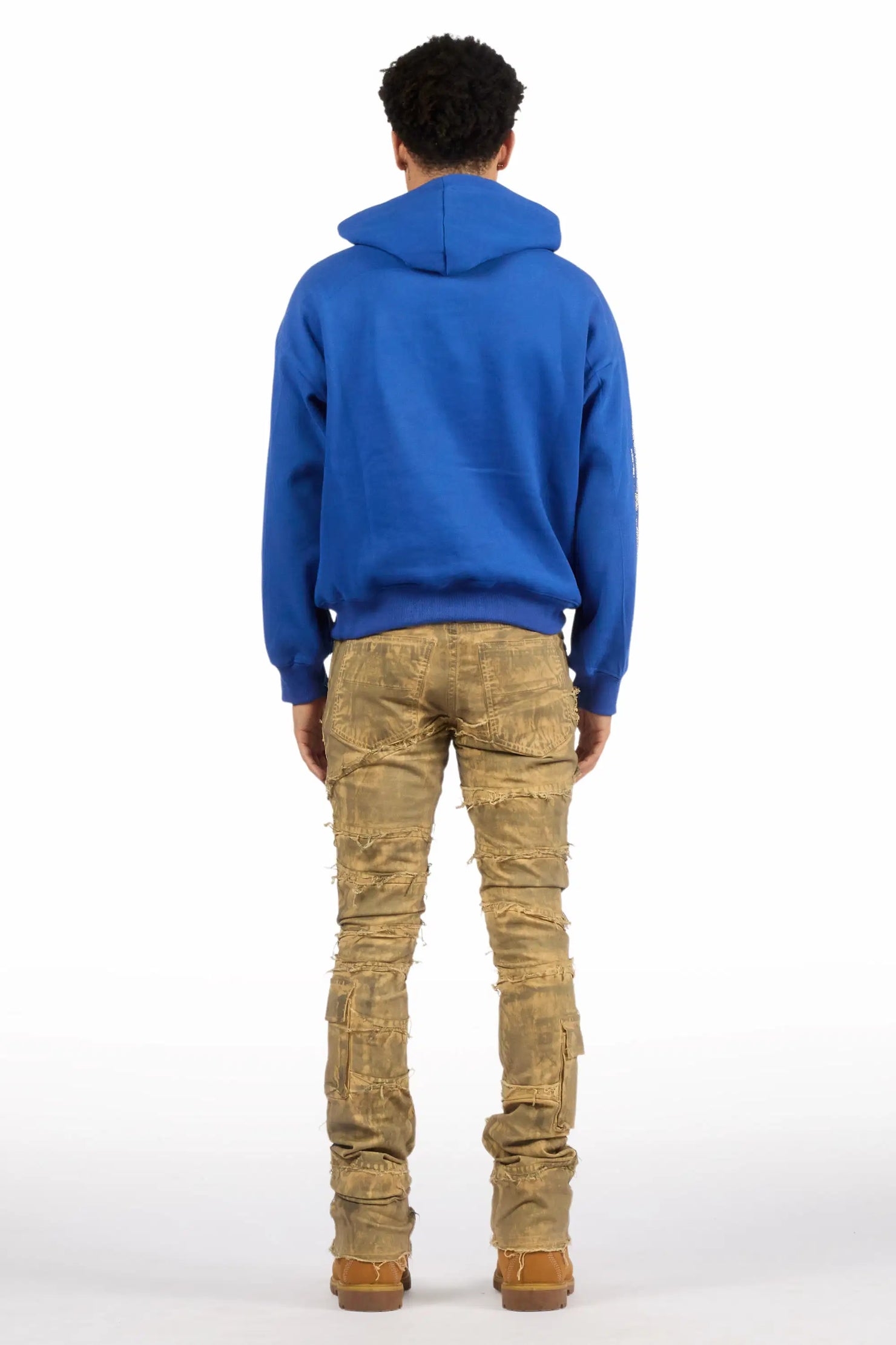 Shake Beige Oil Wash Stacked Flare Jean