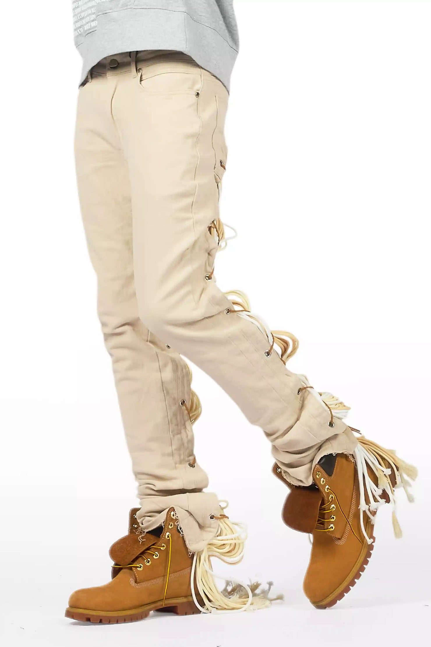 Otto Beige Stacked Flare Jean