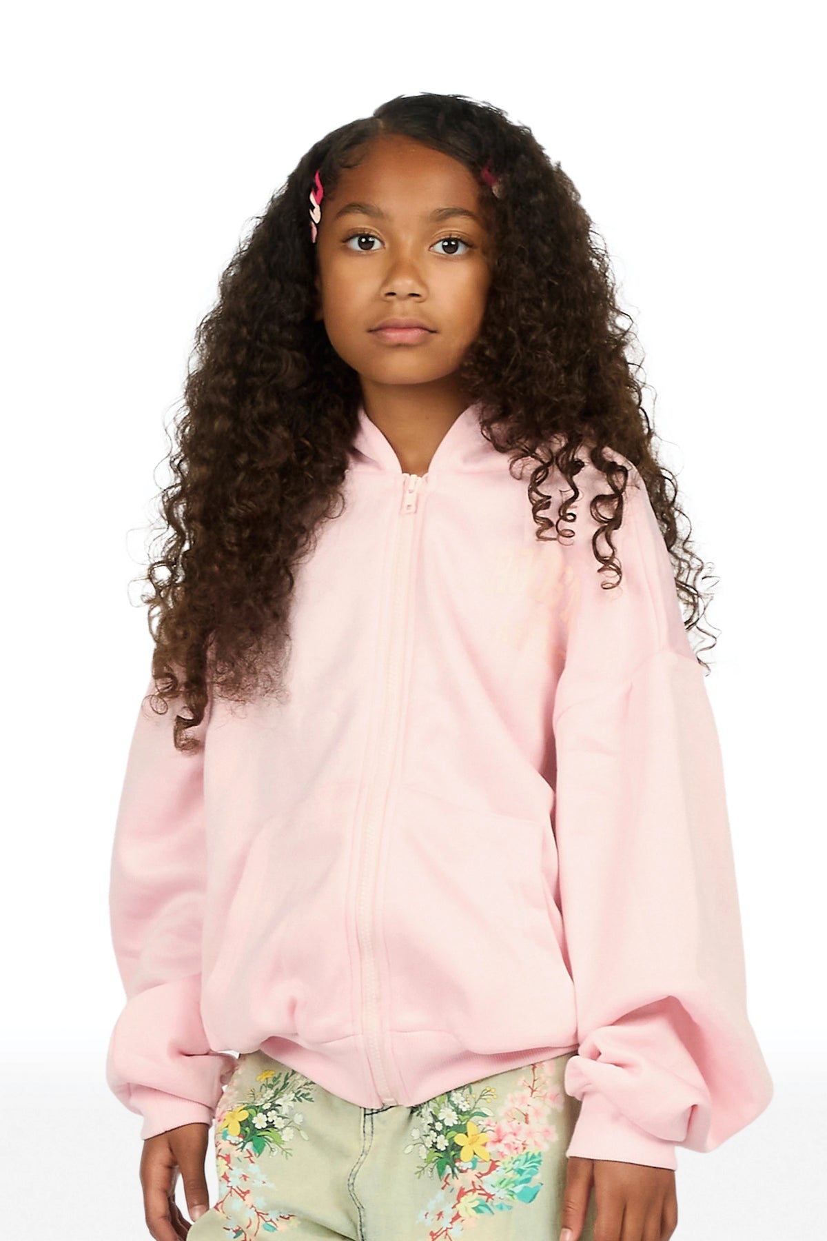 Girls Nellya 2.0 Pink/Pink Zip Up Hoodie