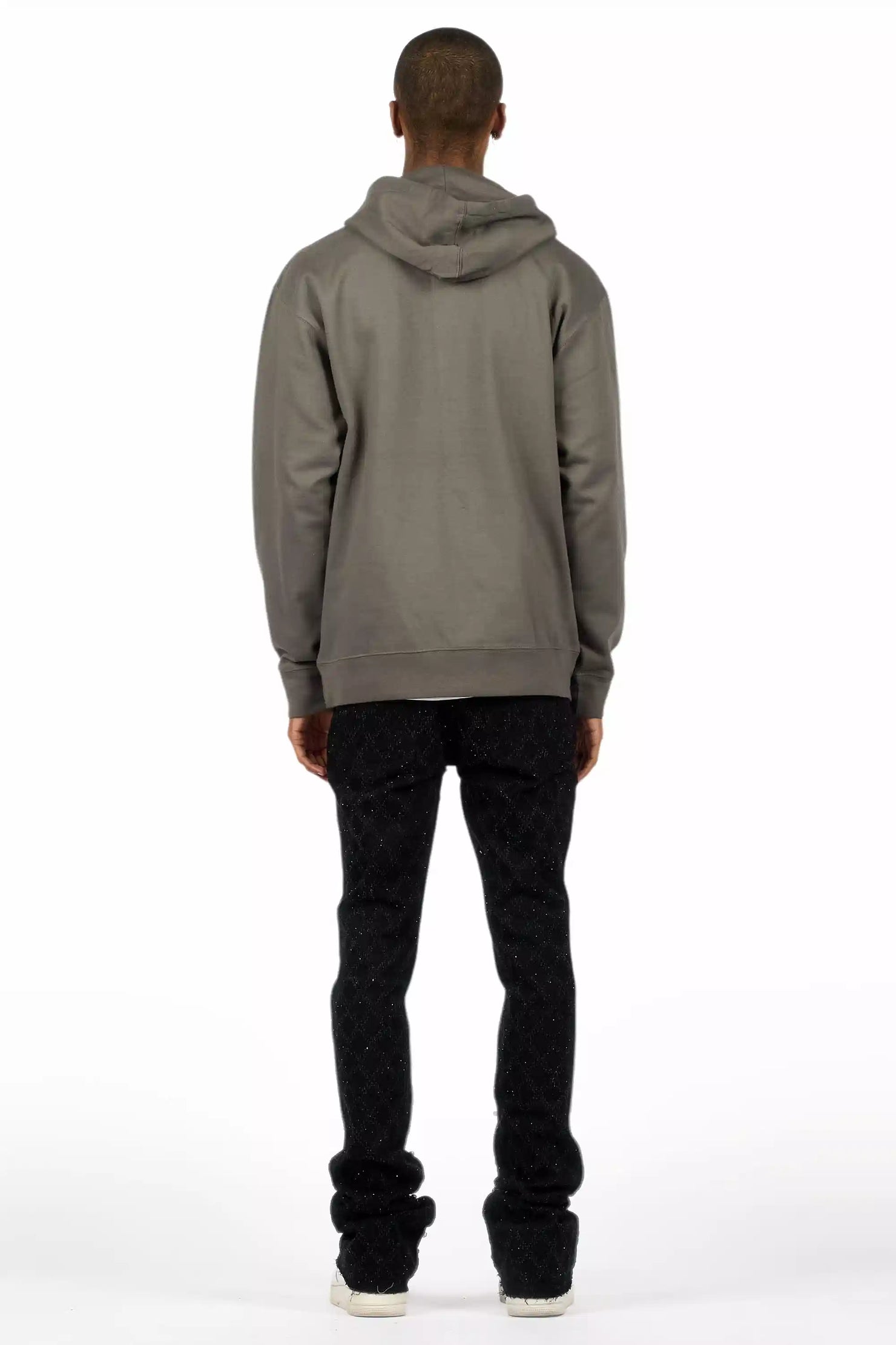 Glit Jet Black Rhinestone Stacked Flare Jean