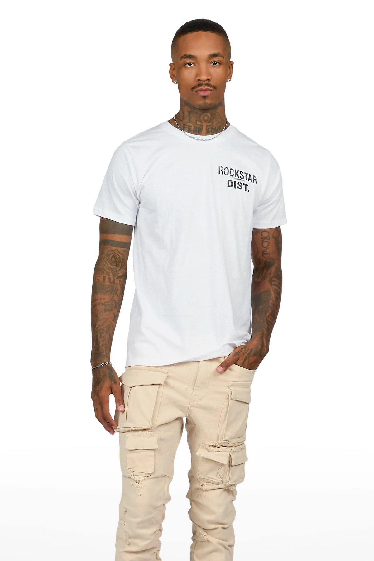 Gentry Beige Stacked Flare Jean