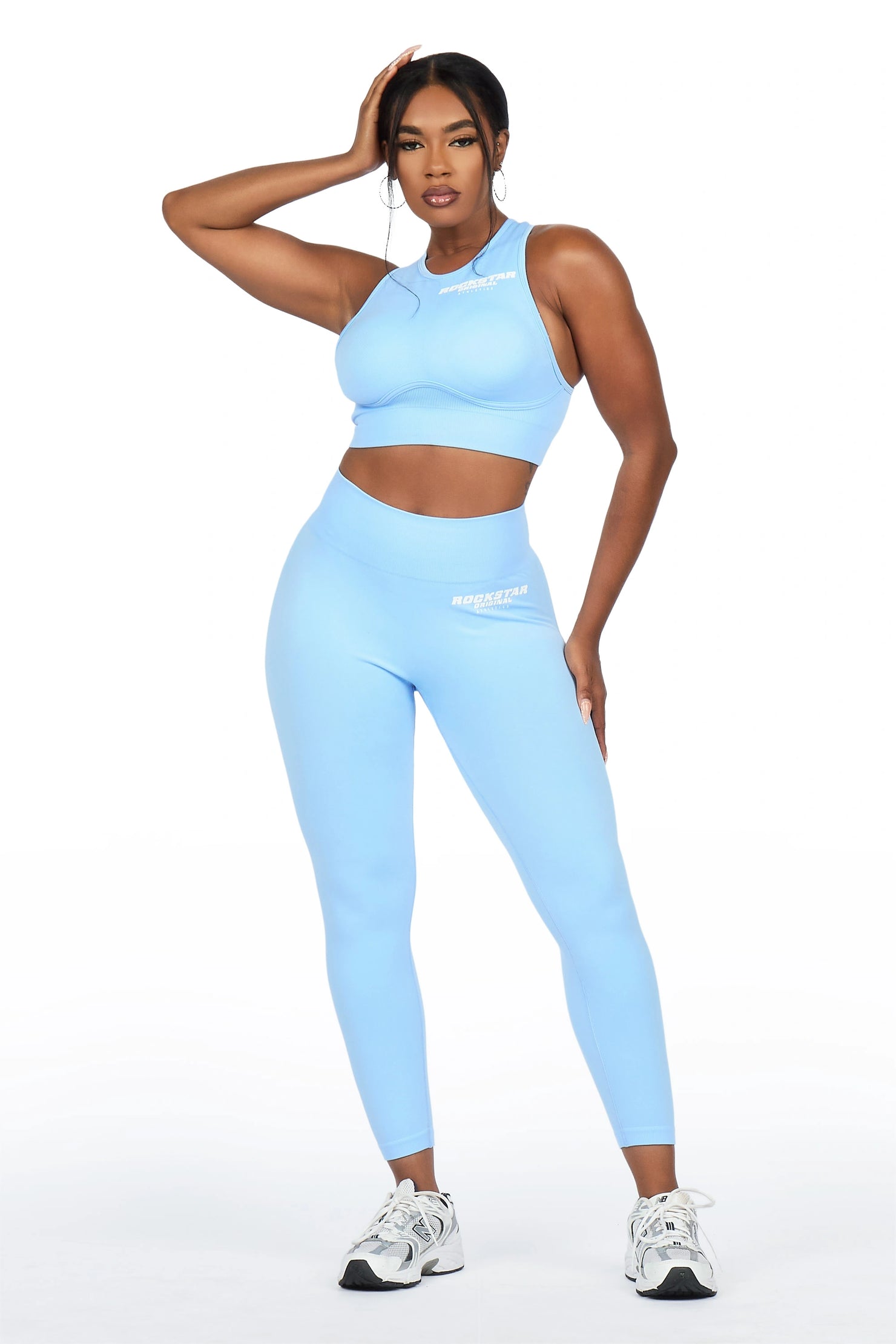 Brevyn Blue Tank Active Legging Set