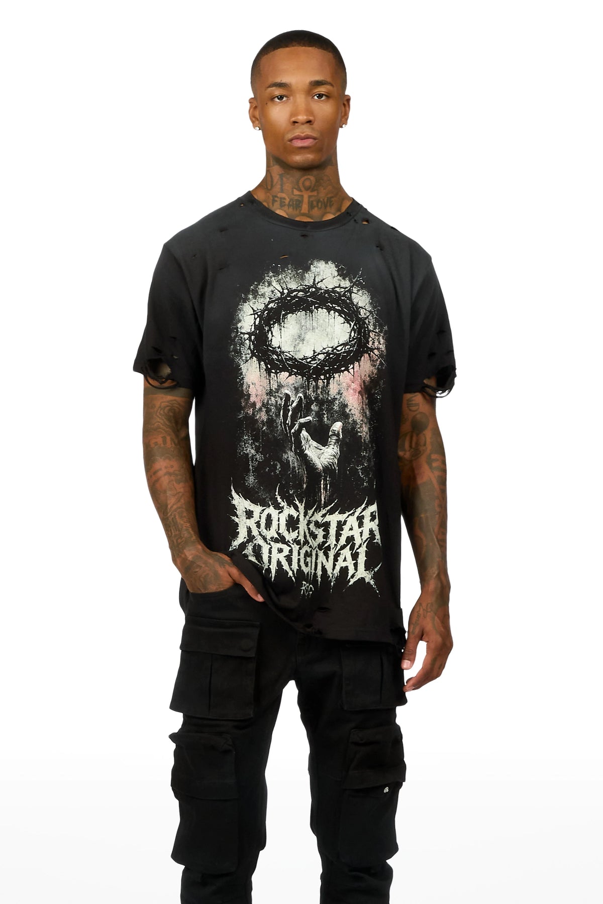 Shepard Black Cargo Stacked Flare Jean