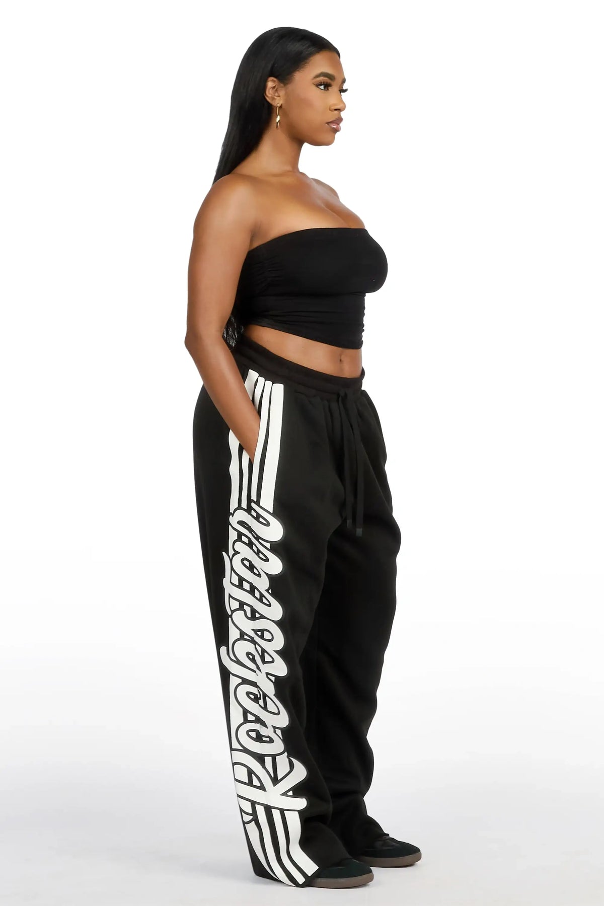 Trinnity Black Baggy Track Pant