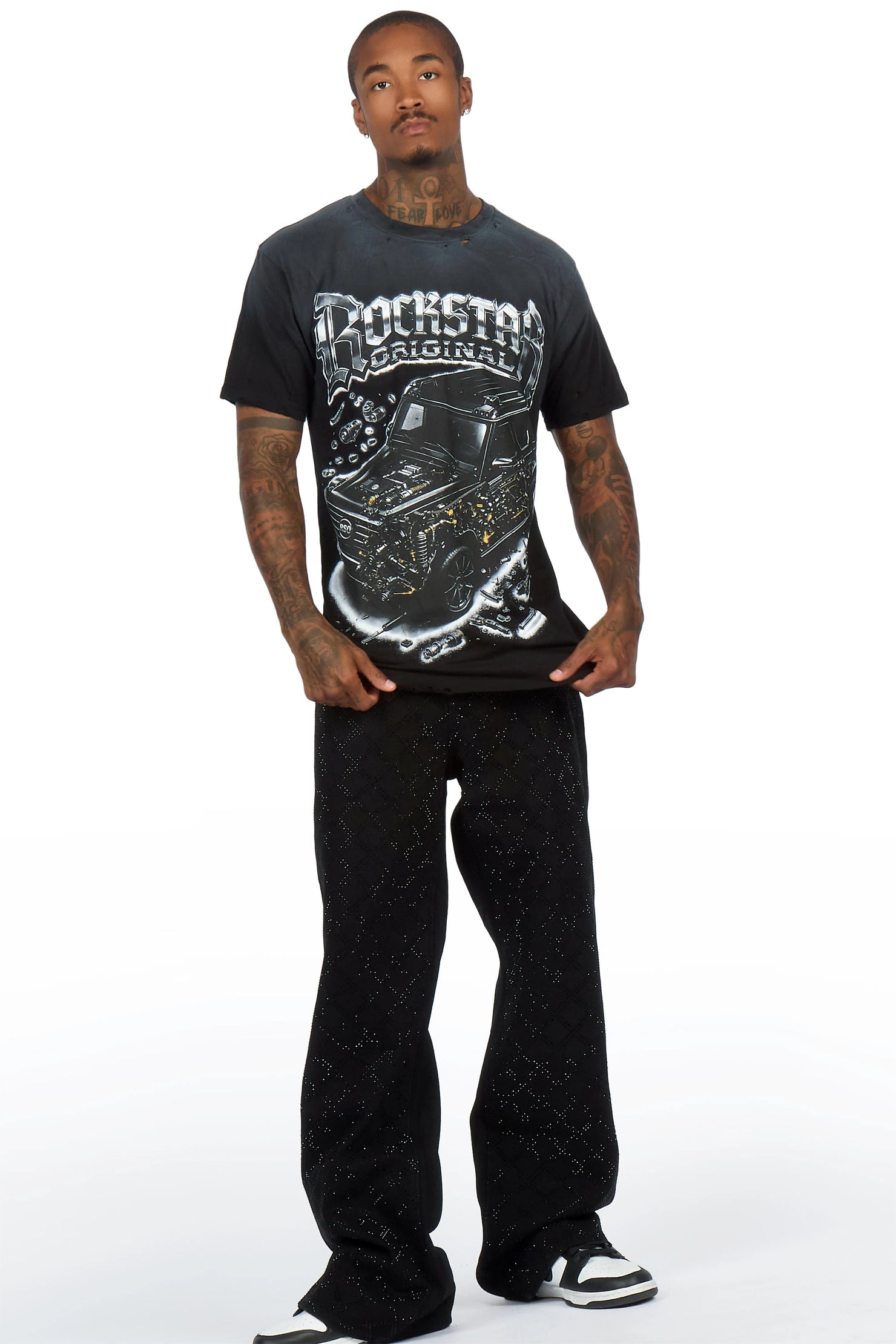 Mazon Black Oversized Graphic T-Shirt