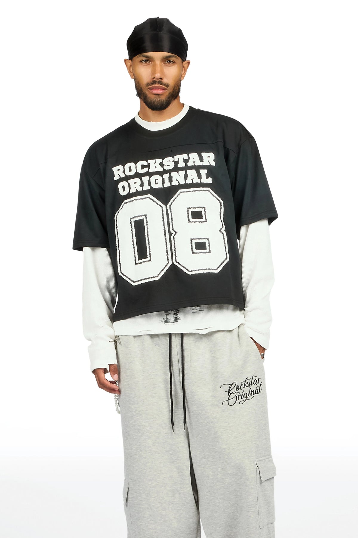 Dasar Black 3/4 Boxy Crop Tee