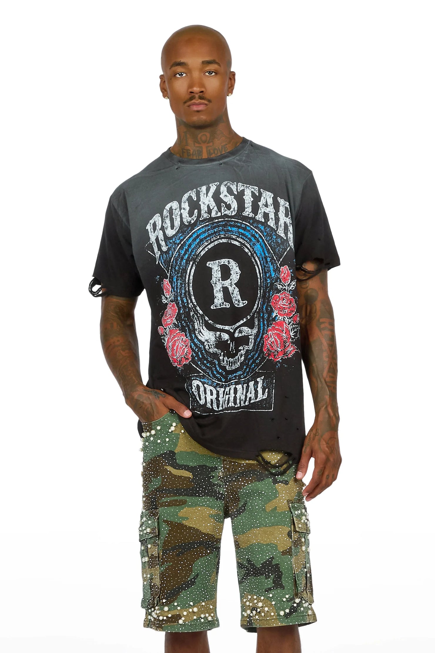 Hendry Black Oversized Graphic T-Shirt