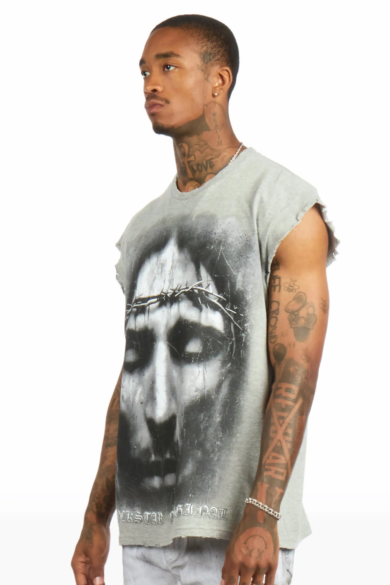 Ace Grey Cut off Tee