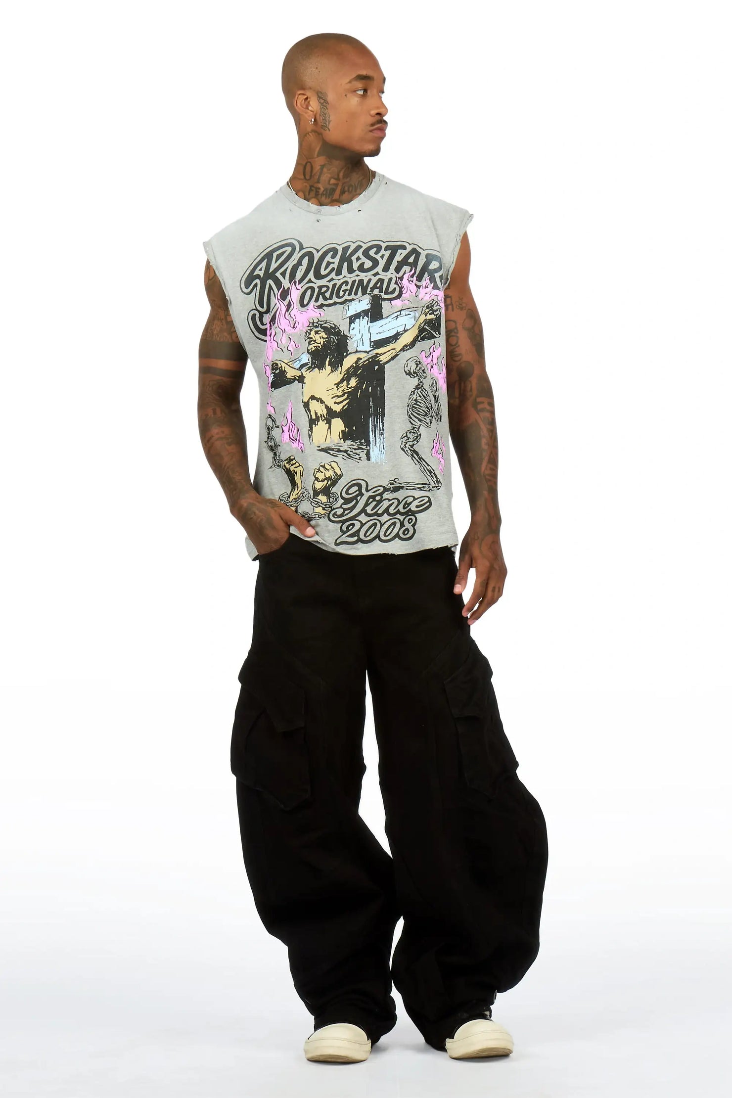 Kyren Grey Cut off Tee