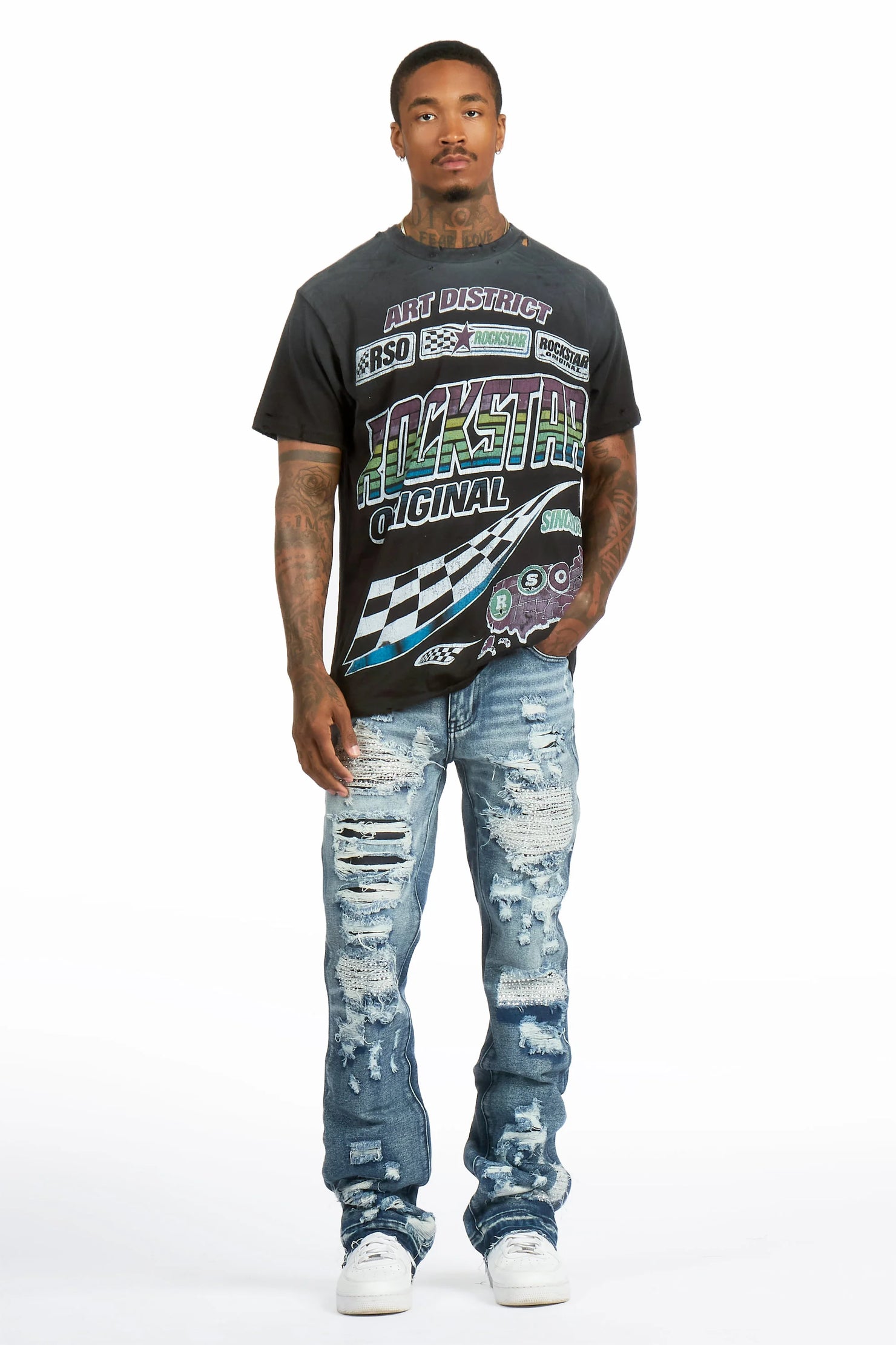 Burris Black Oversized Graphic T-Shirt