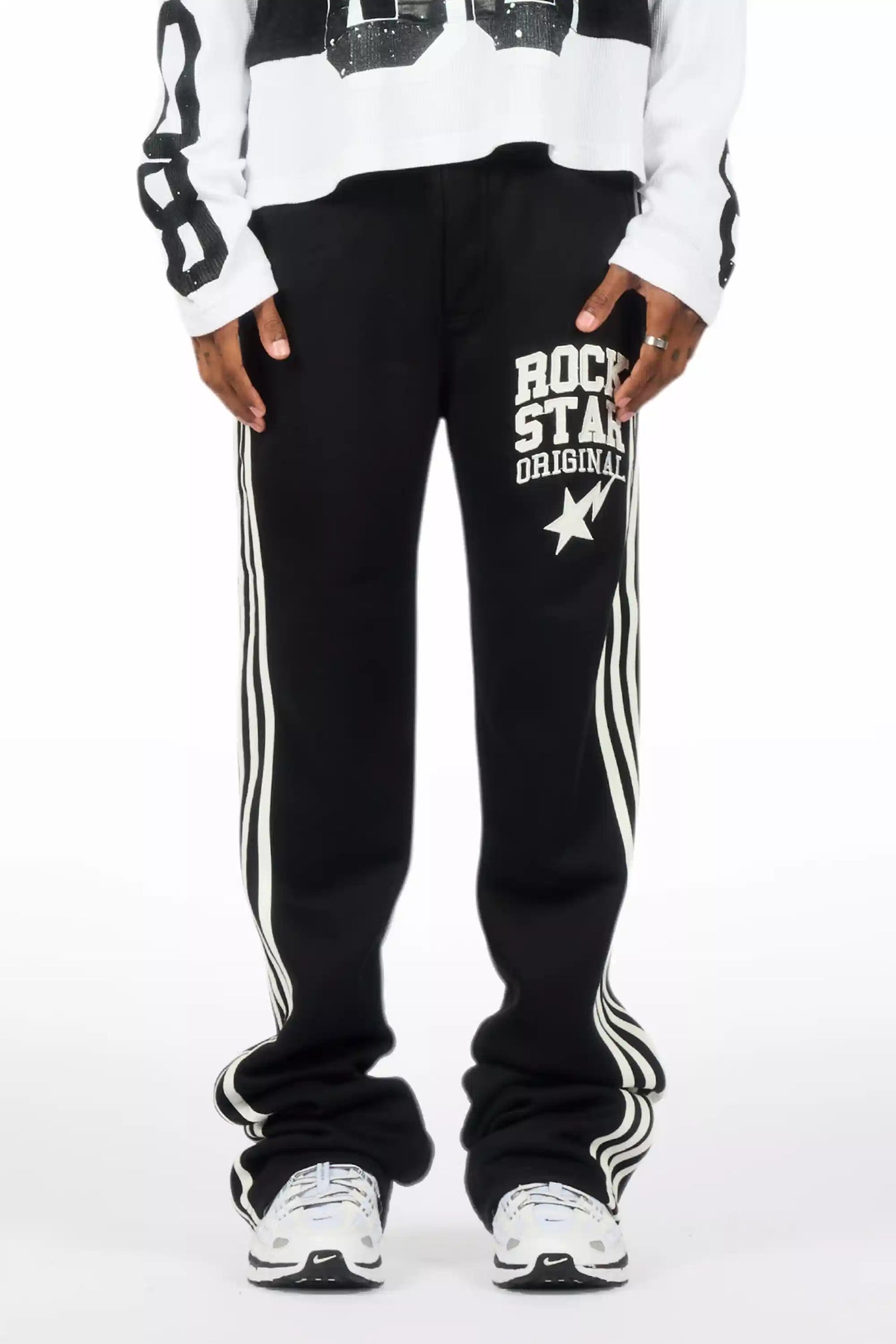 Gerrit Black Fleece Stacked Baggy Track Pant