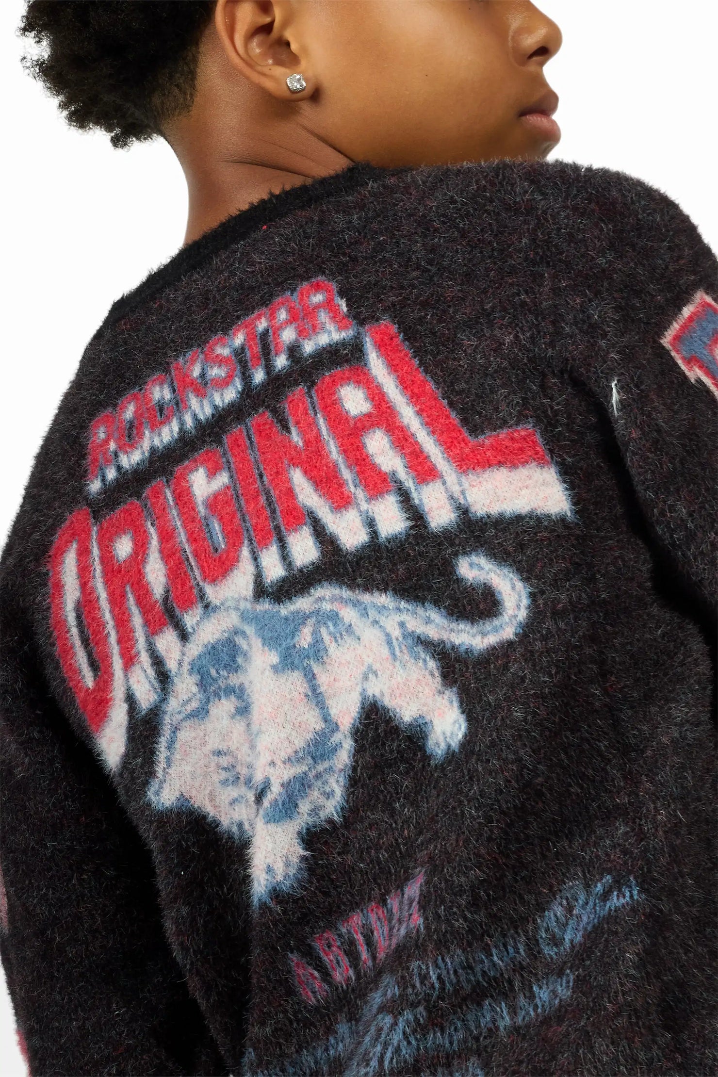 Boys Delling Black Mohair Knit Cardigan
