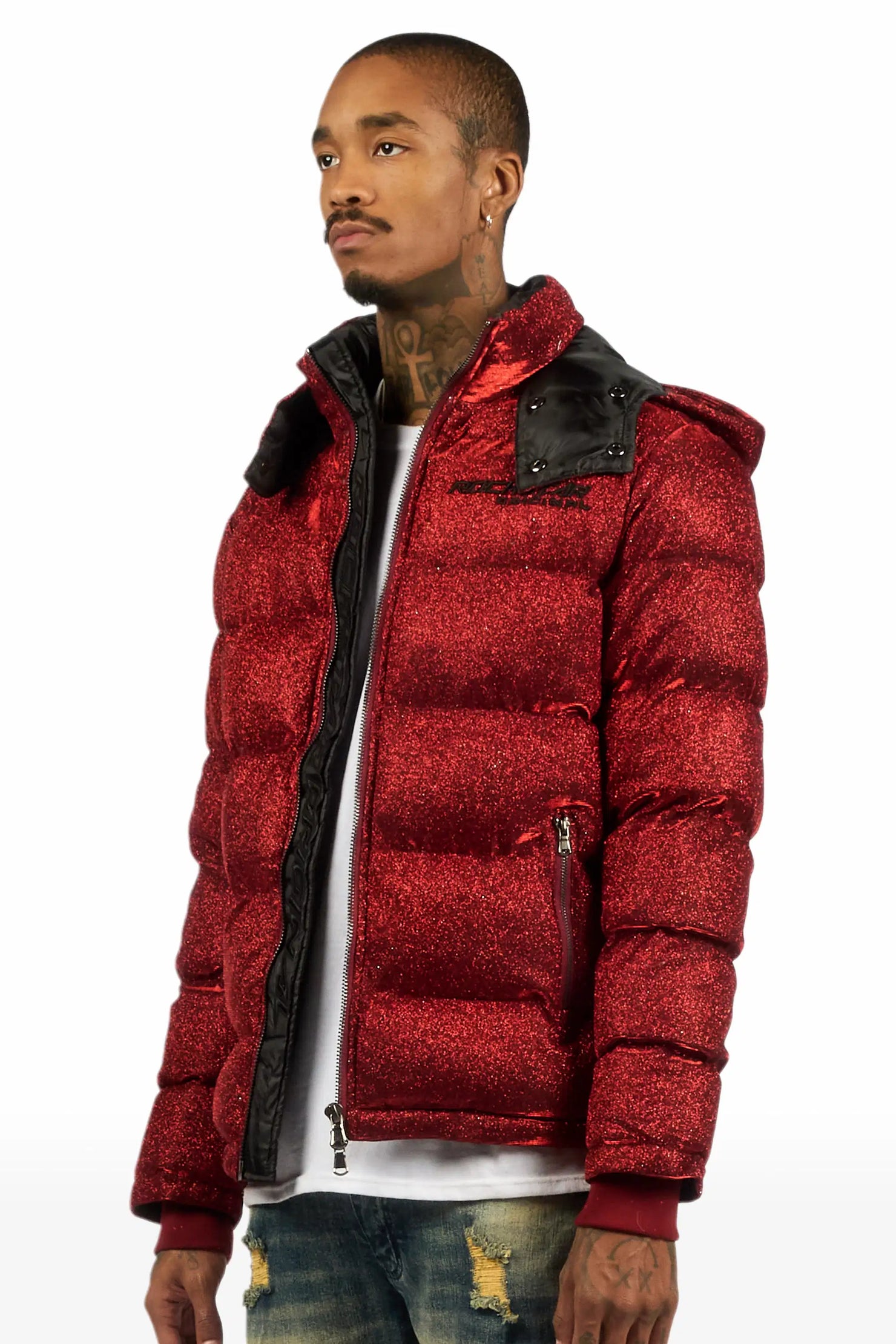 Gleam Red Puffer Jacket