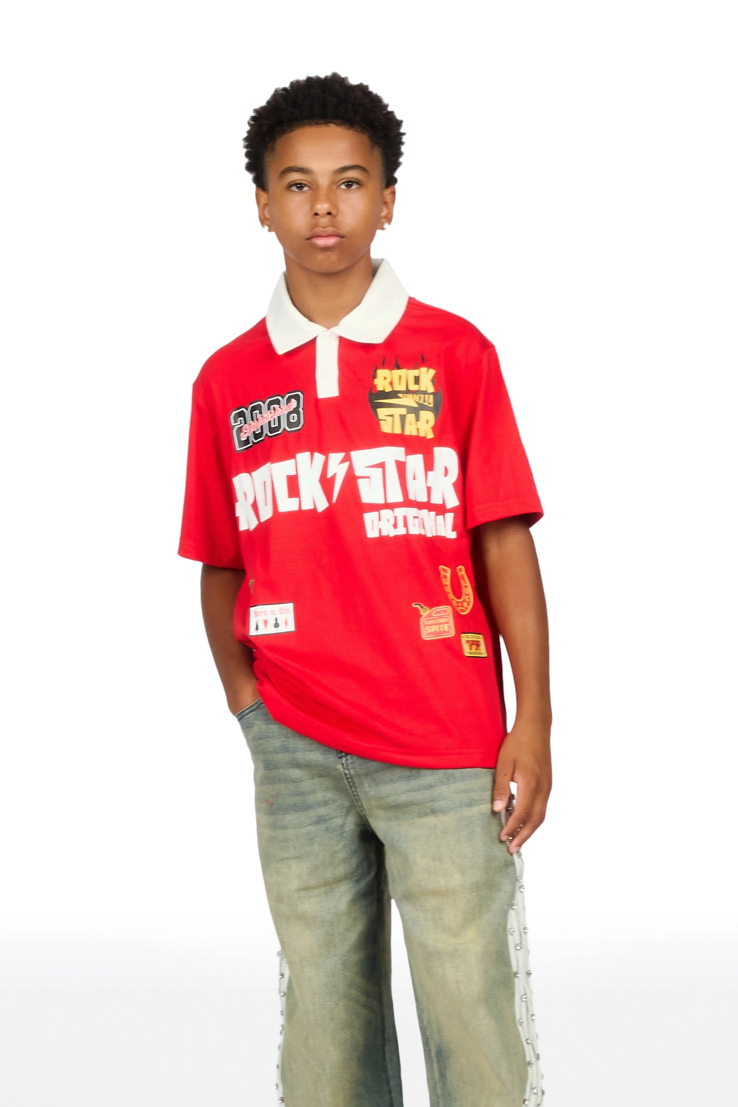 Boys Zayven Tint Blue Baggy Fit Jean