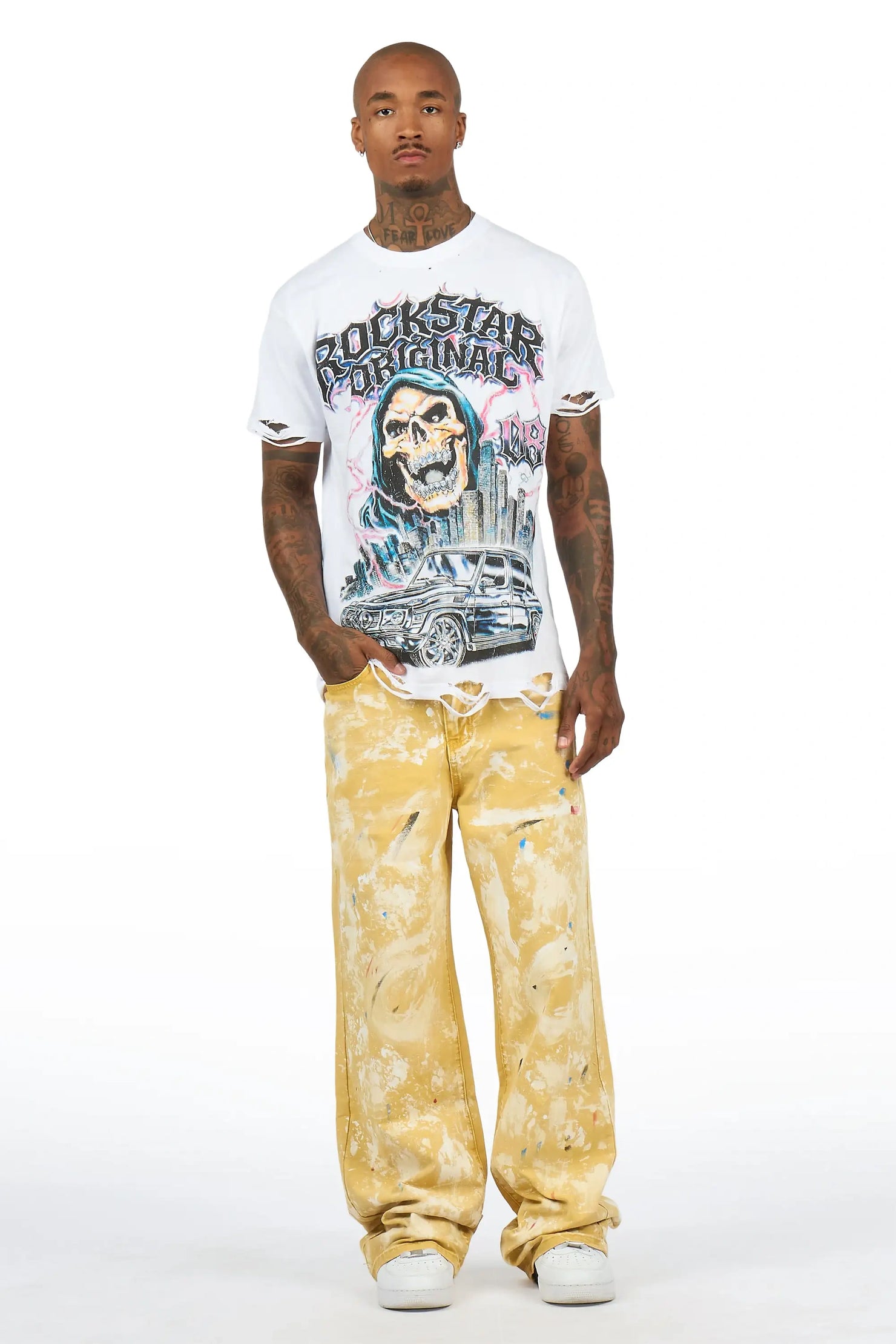Imani White Oversized Graphic T-Shirt