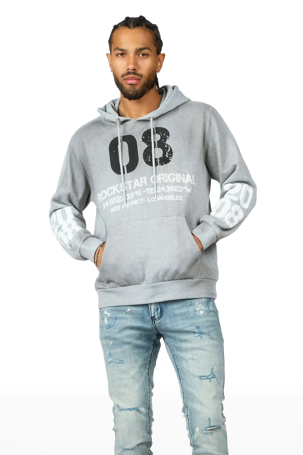 Jalan Heather Grey Graphic Hoodie