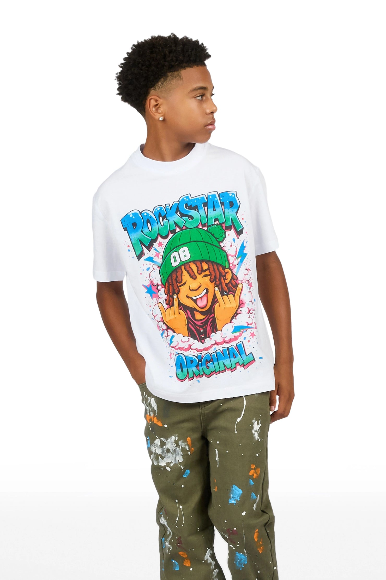 Boys Vicente Olive Straight Fit Jean