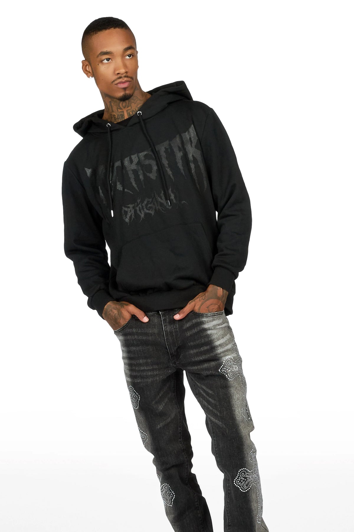 Andros Black Graphic Hoodie