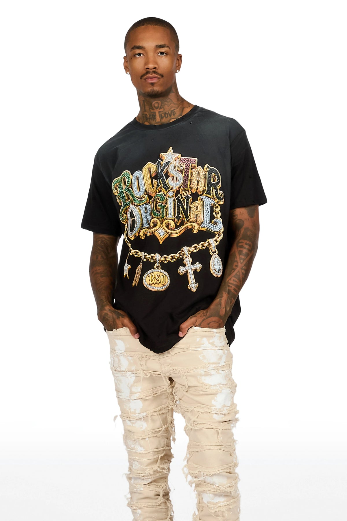 Pendant Black Oversized Graphic T-Shirt
