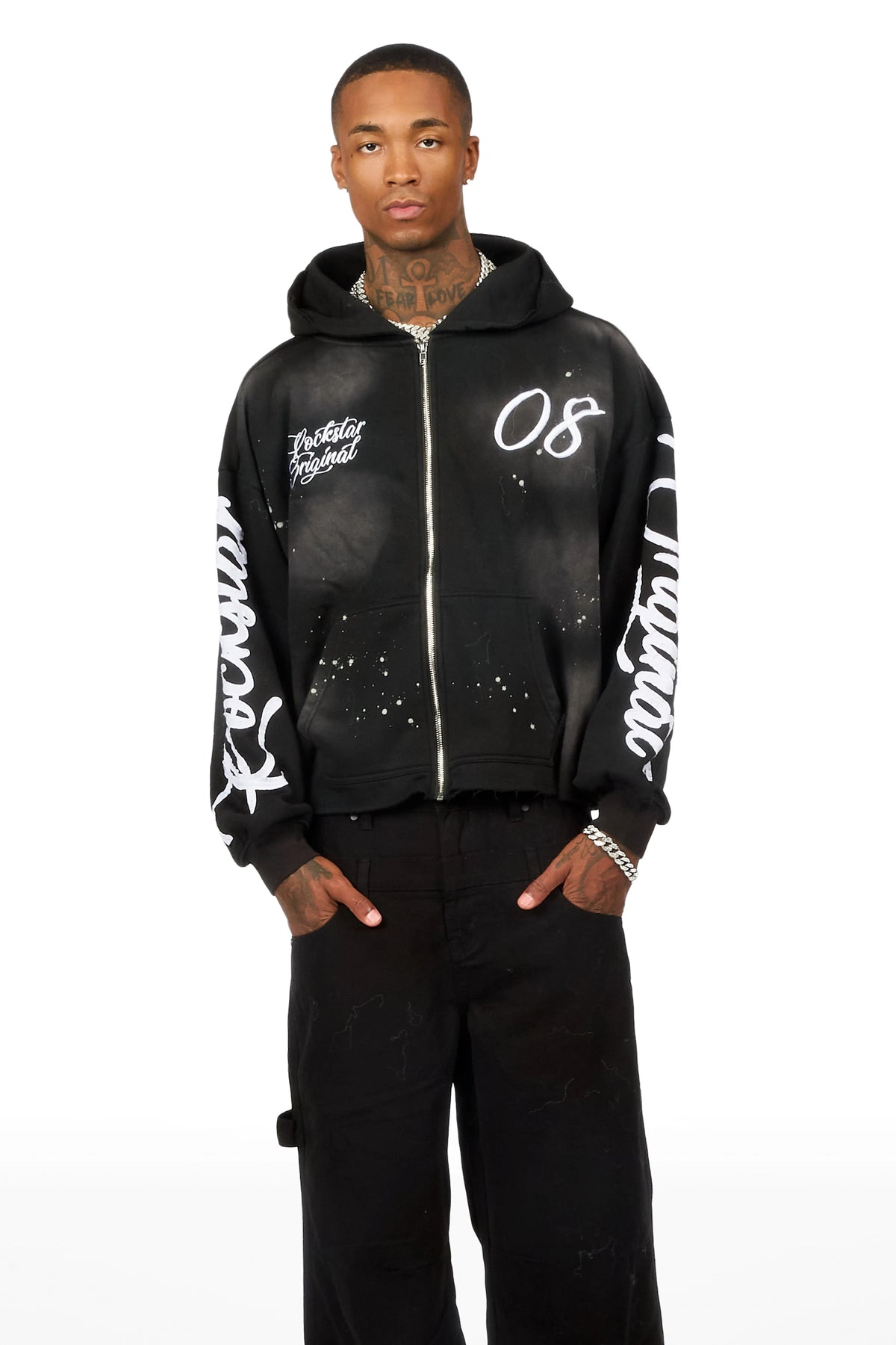 Hanif Black Zip Up Hoodie