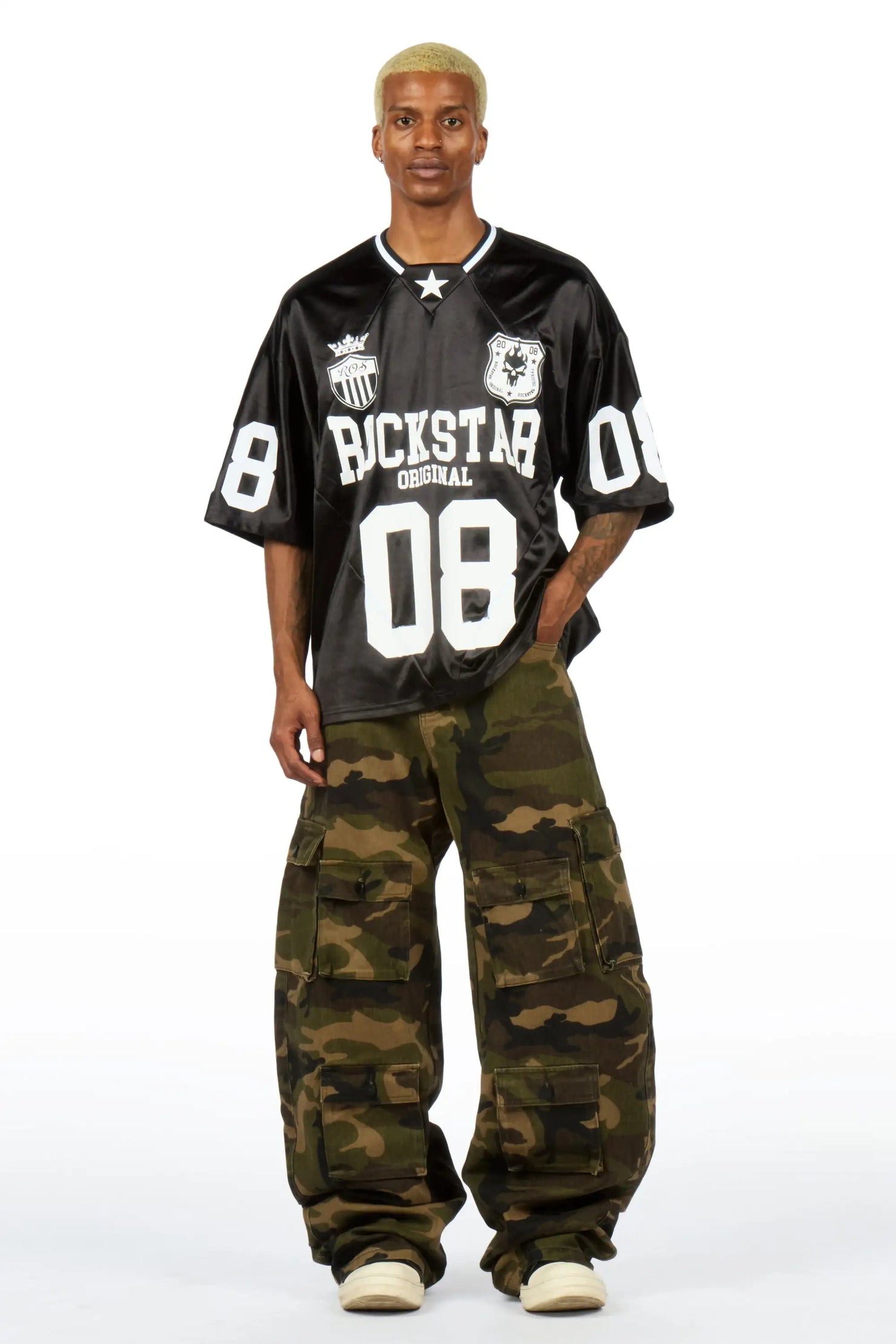 Lucido Black World Soccer Inspired Graphic Jersey