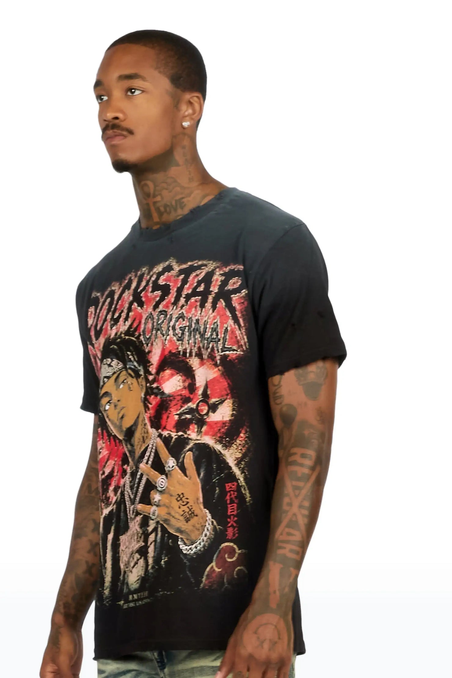 Montae Black Oversized Graphic T-Shirt