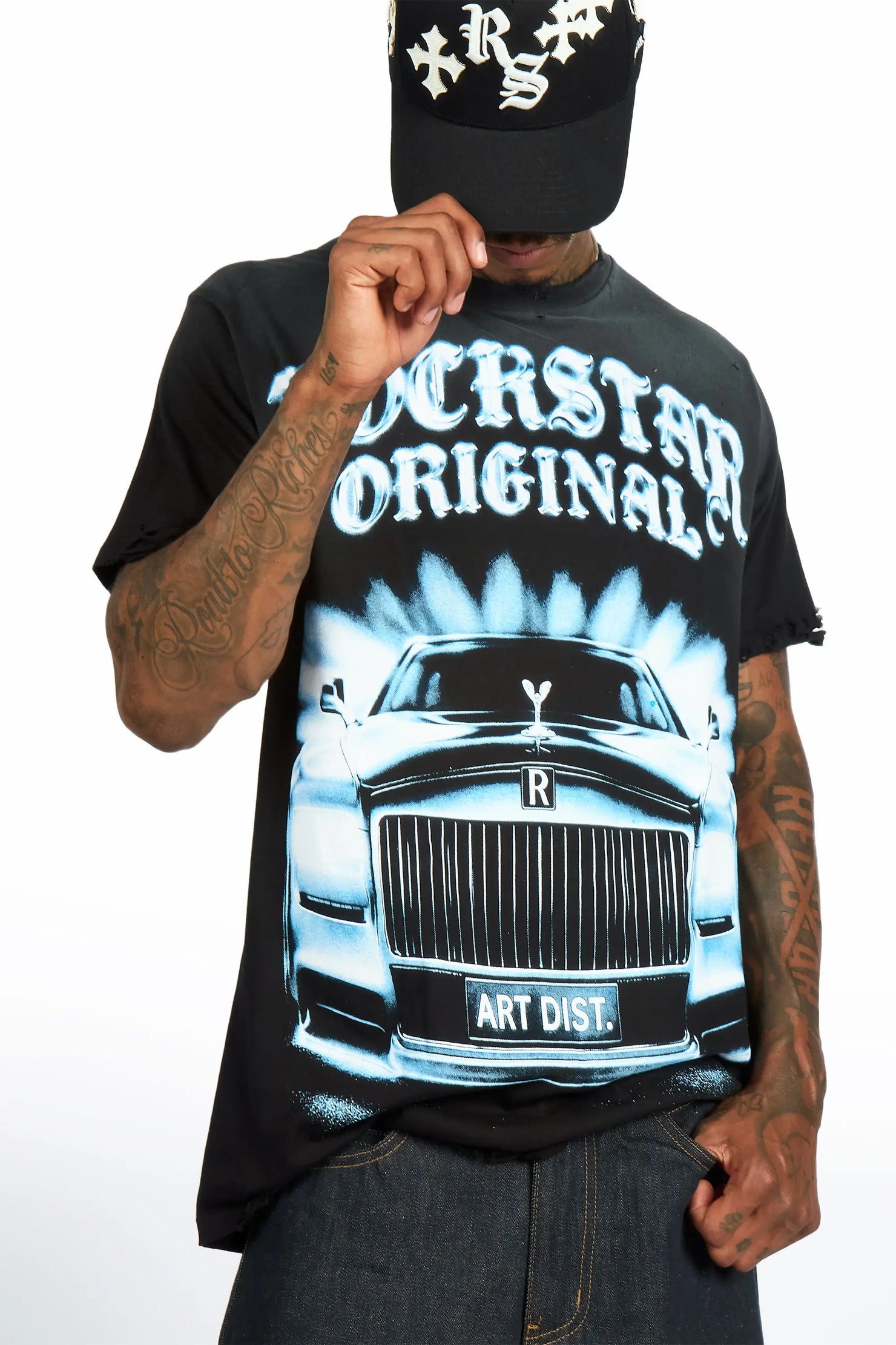 Rolls Black Oversized Graphic T-Shirt