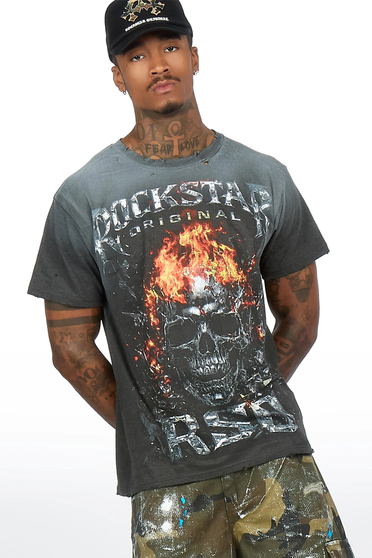 Spivey Charcoal Oversized Graphic T-Shirt