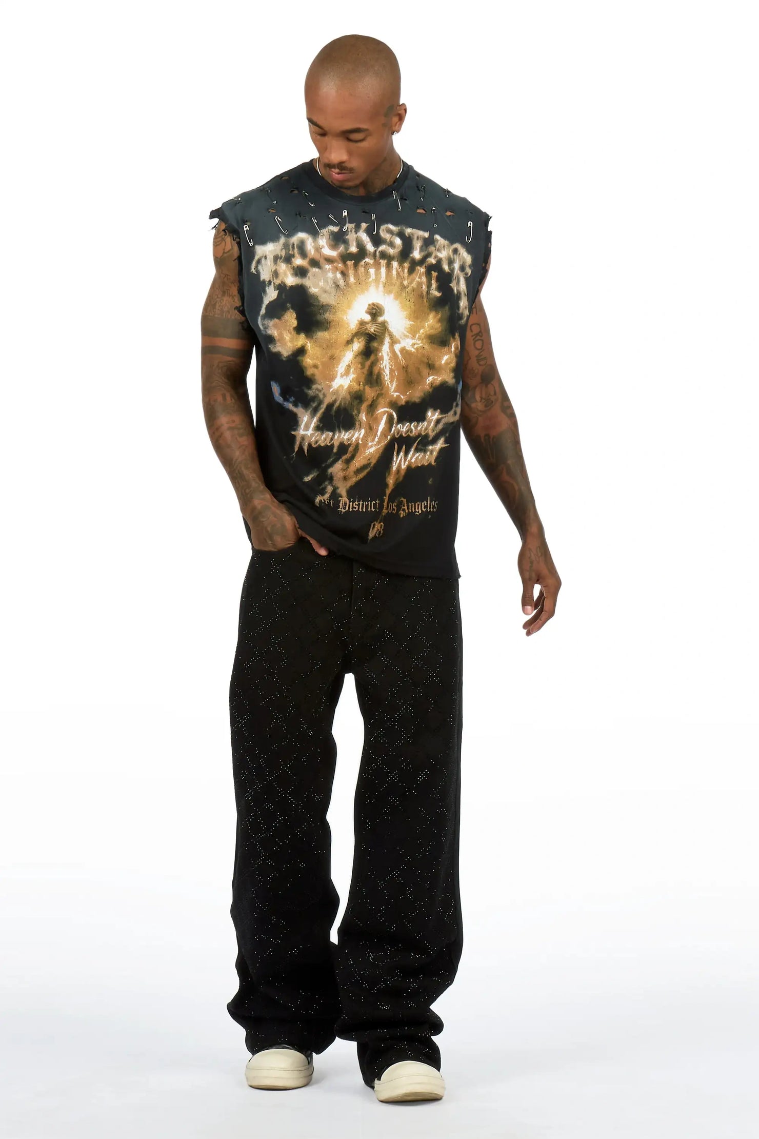 Lyrik Black Rhinestone Baggy Fit Jean