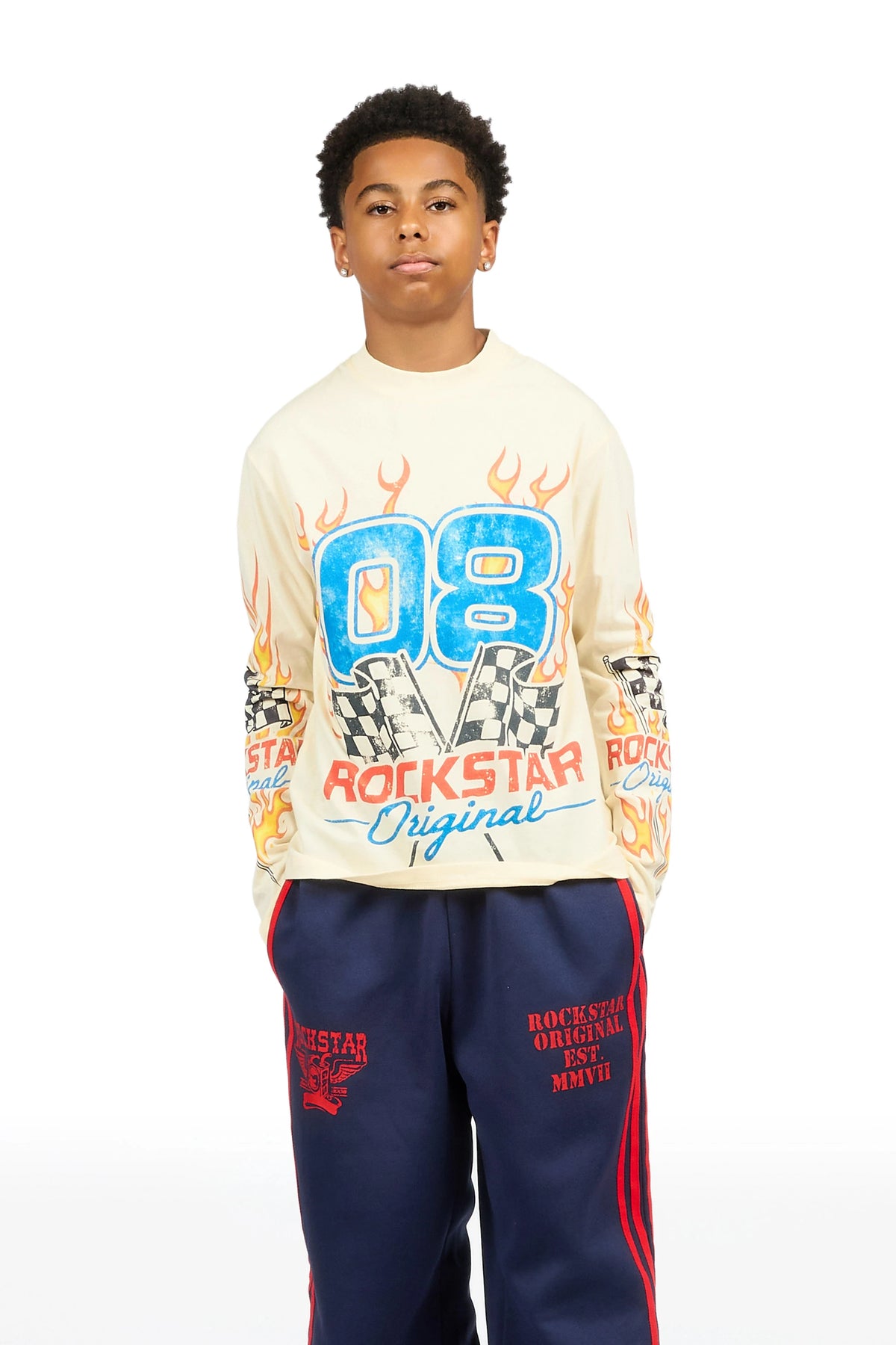 Boys Liam Sand Long Sleeve Graphic T-Shirt