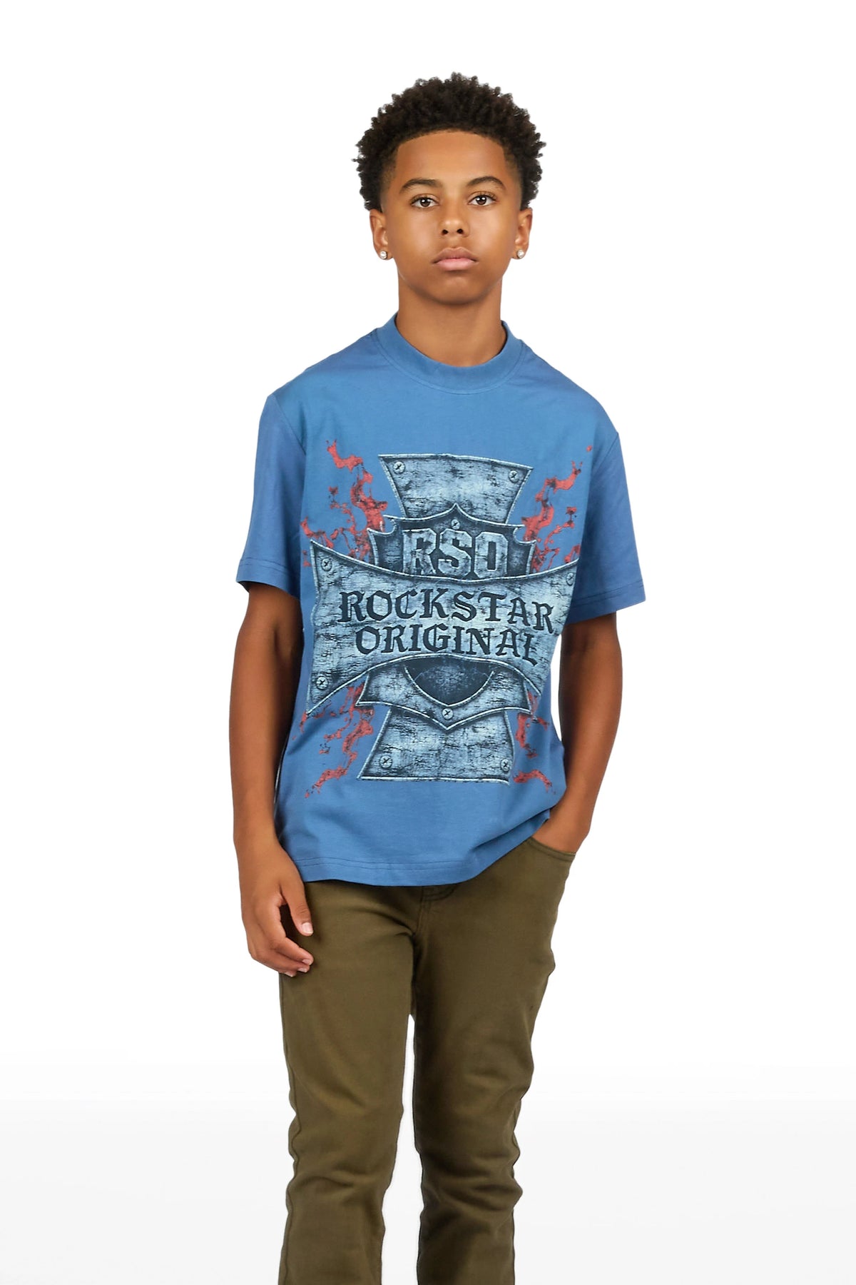 Boys Axton Navy Graphic T-Shirt