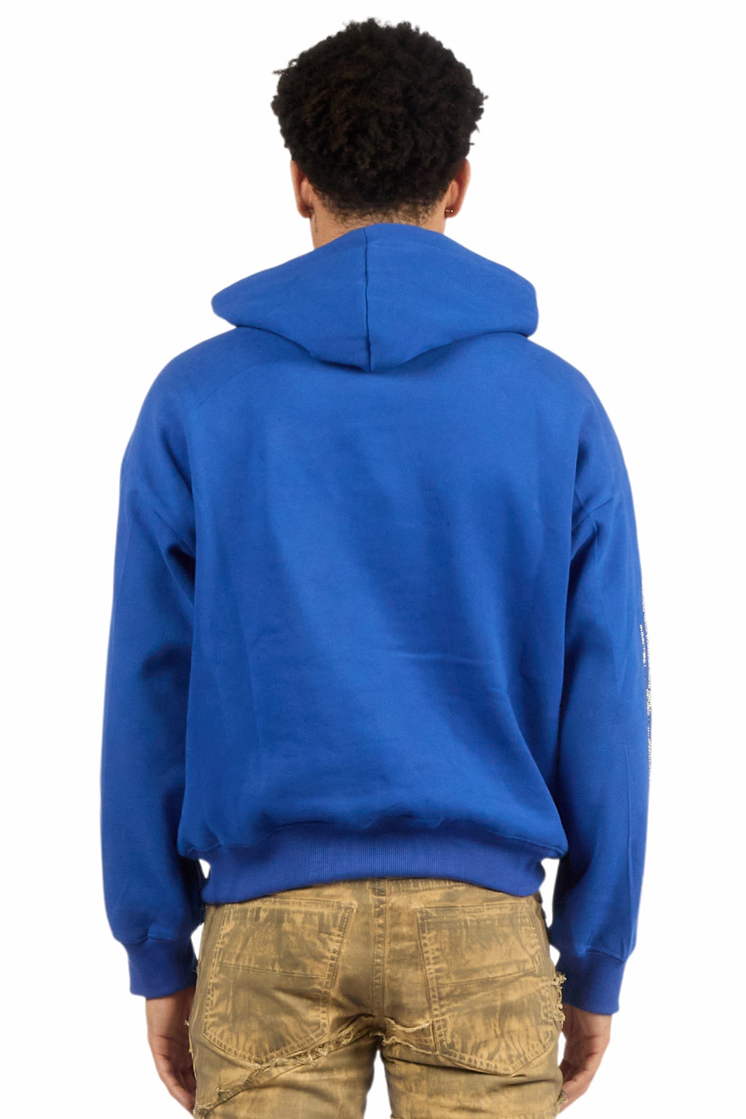 Amos Royal Rhinestone Oversized Hoodie