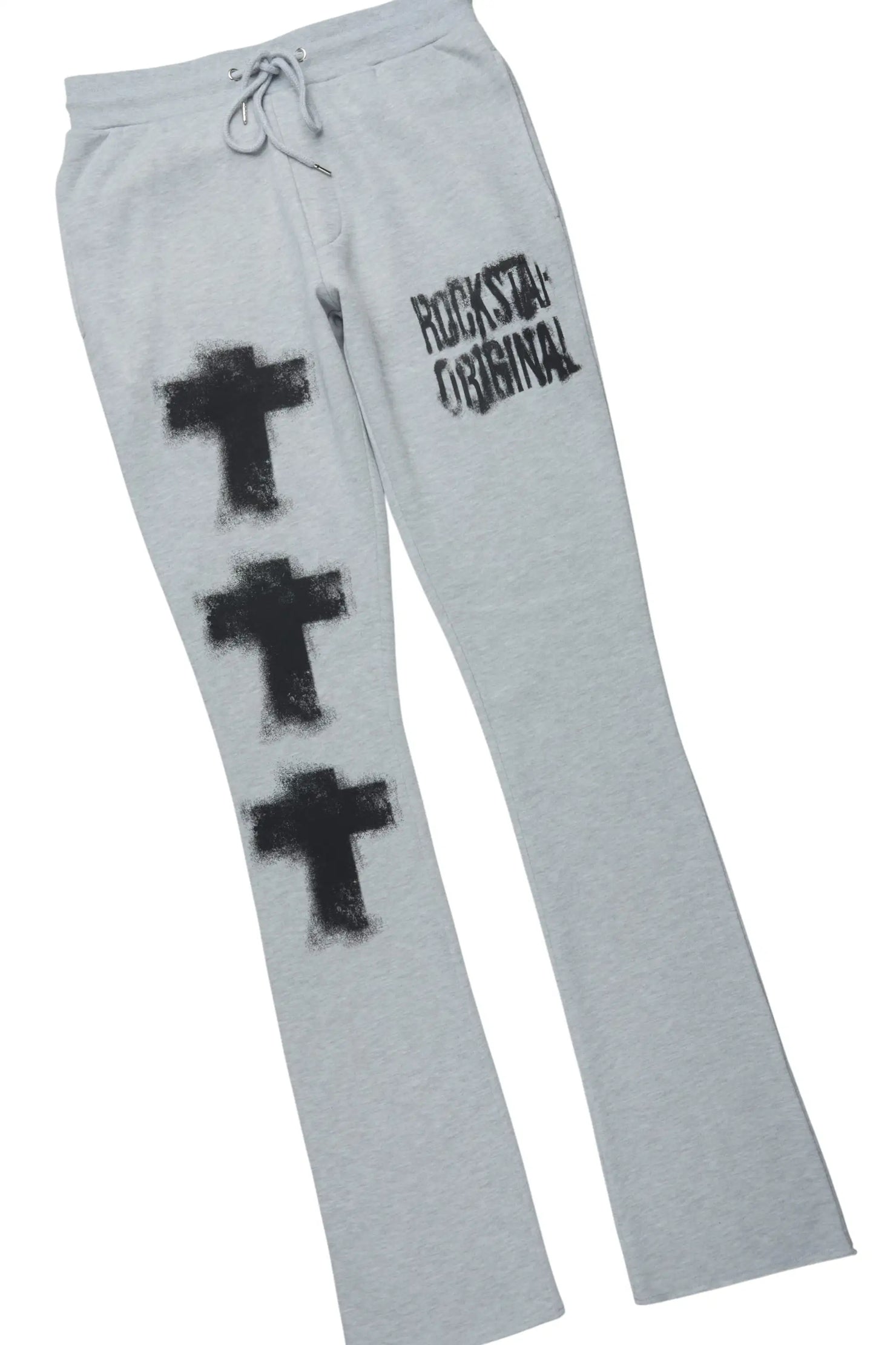 Crest Heather Grey Hoodie/Stacked Pant Track Set