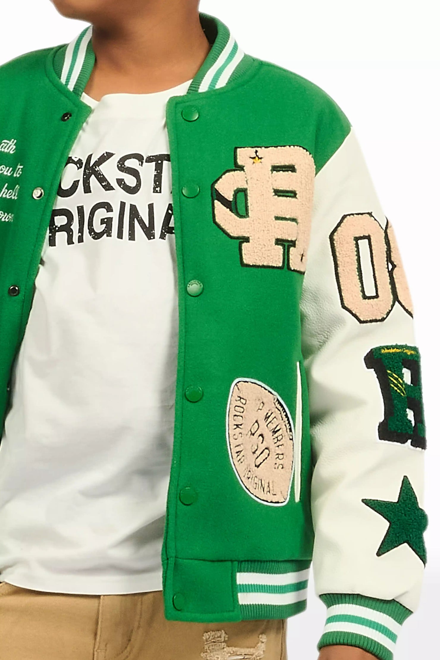 Boys Balser Green Varsity Jacket