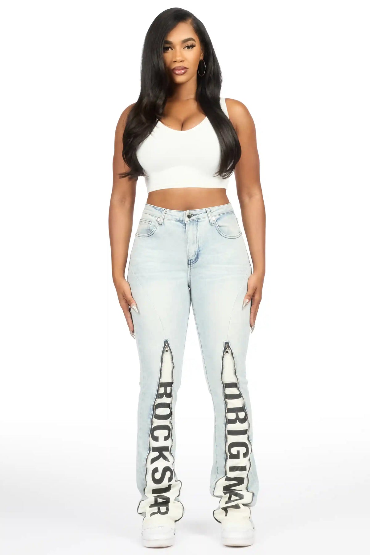 Debay Light Wash Stacked Flare Jean