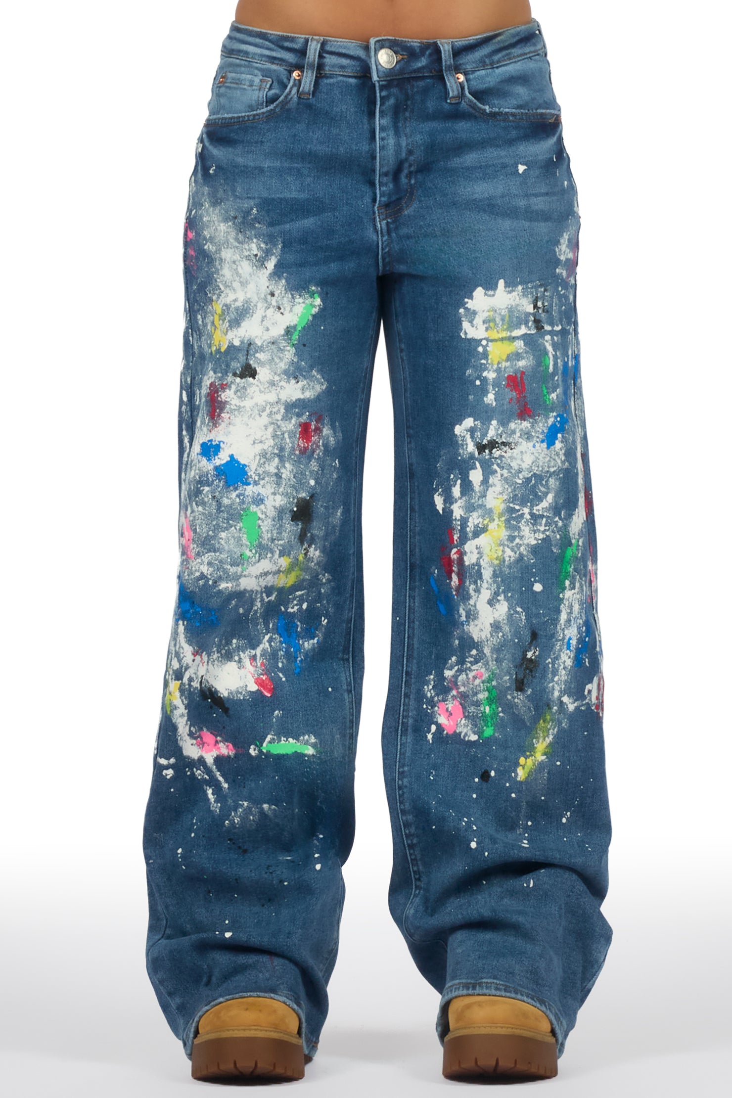 Demetria Med. Wash Painted Baggy Jean