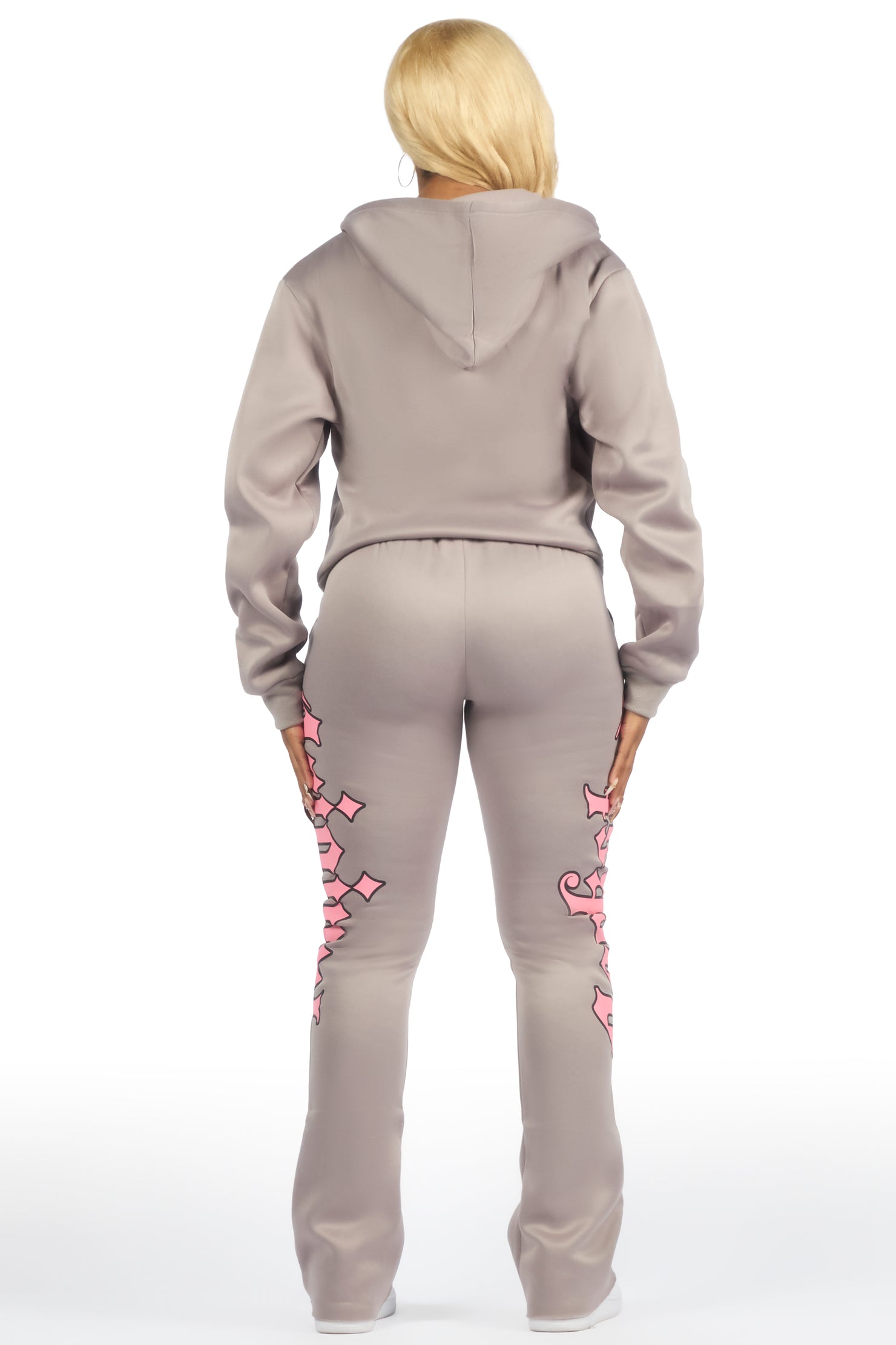 Annamarie Grey Zip Up Stacked Track Set