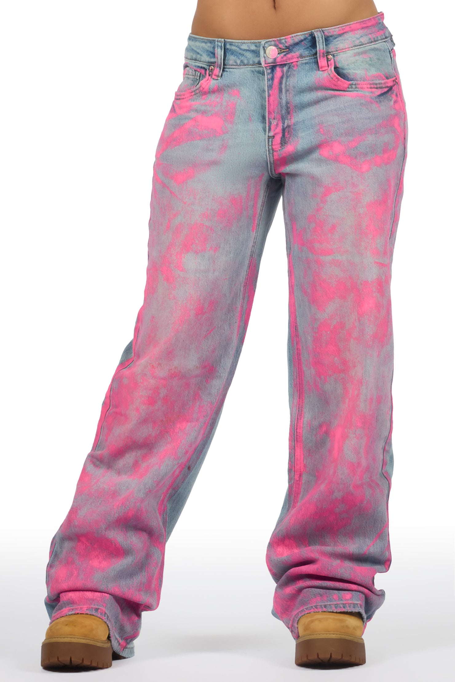 Tiona Med. Wash Painted Baggy Jean