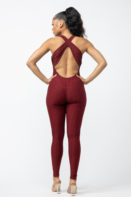 Tazoriah Burgundy Jumpsuit