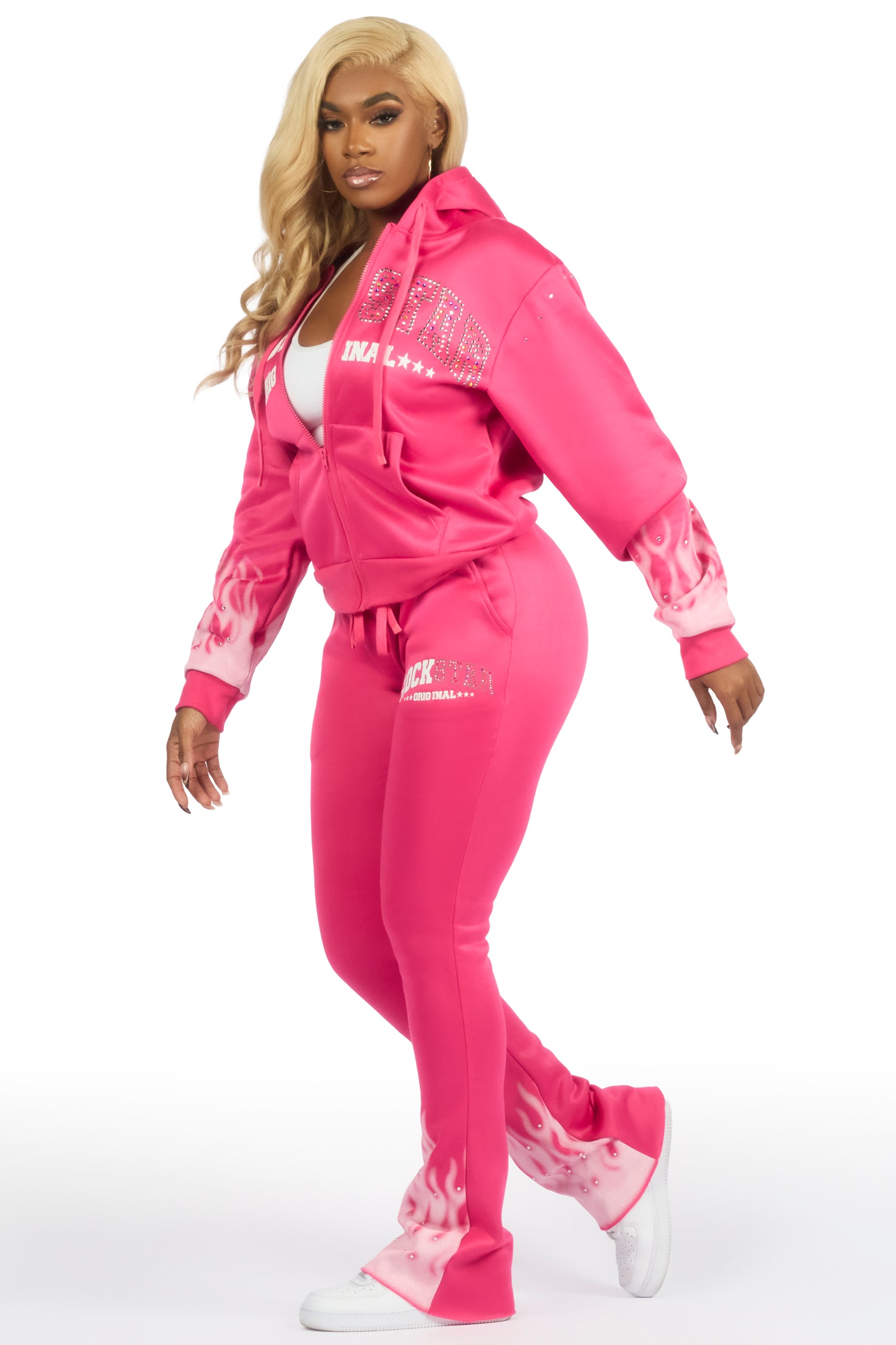 Neenah Hot Pink Rhinestone Stacked Track Set