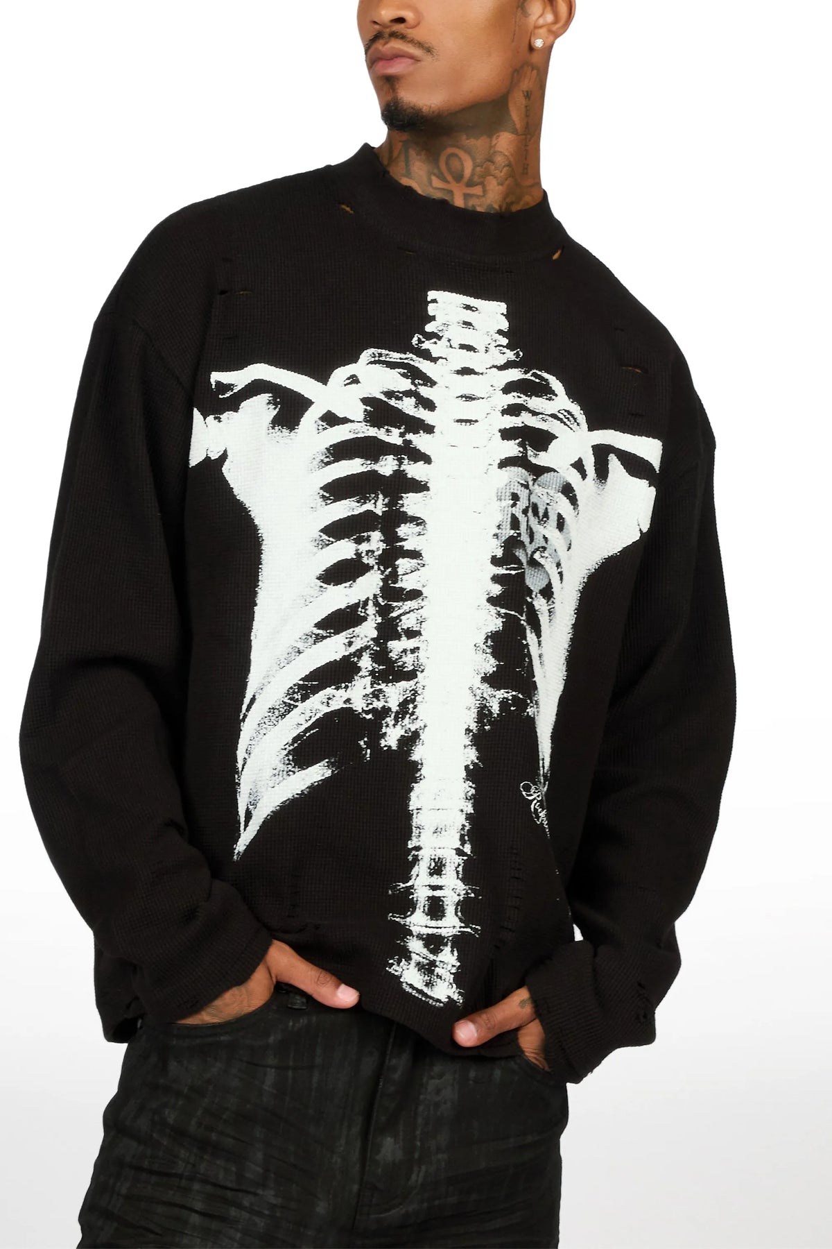 Caliz Black Thermal Long Sleeve T-Shirt