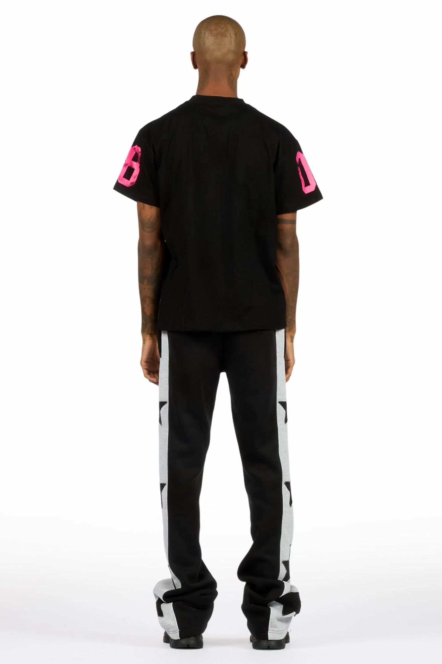 Geza Black Baggy Stacked Pant