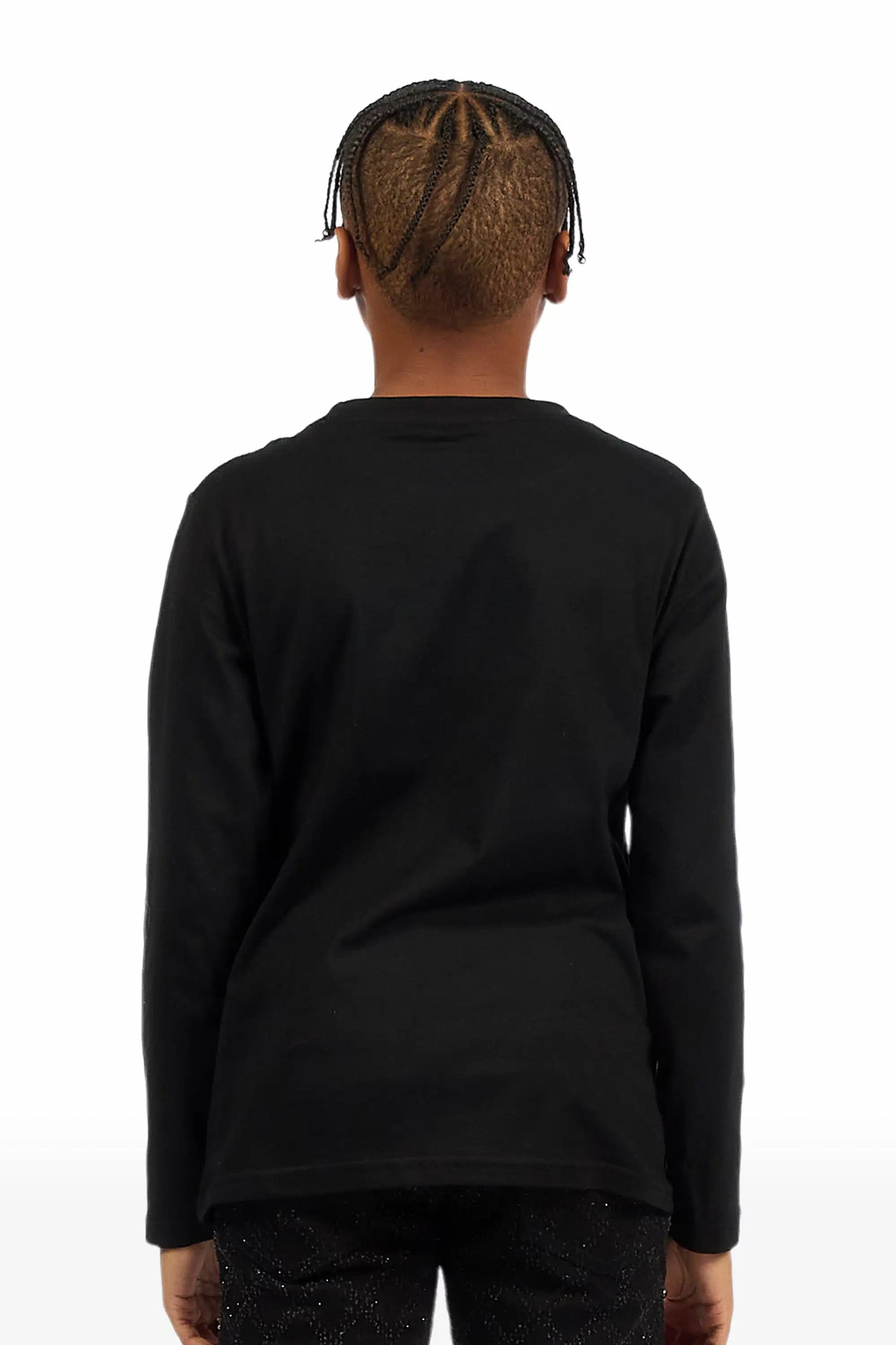 Boys Caevon Black/Multi Long Sleeve Graphic T-Shirt