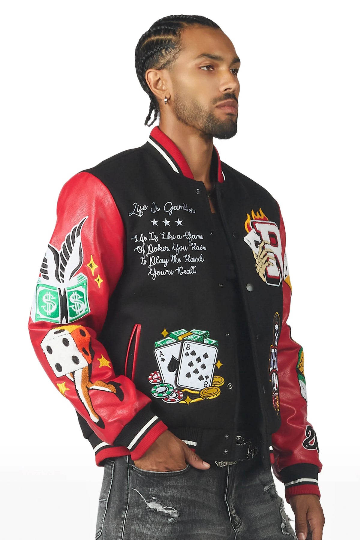 Henderson Black/Red Varsity Jacket