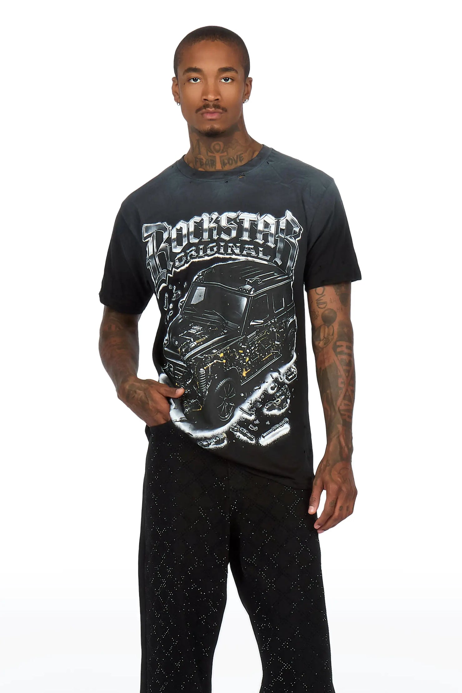 Mazon Black Oversized Graphic T-Shirt